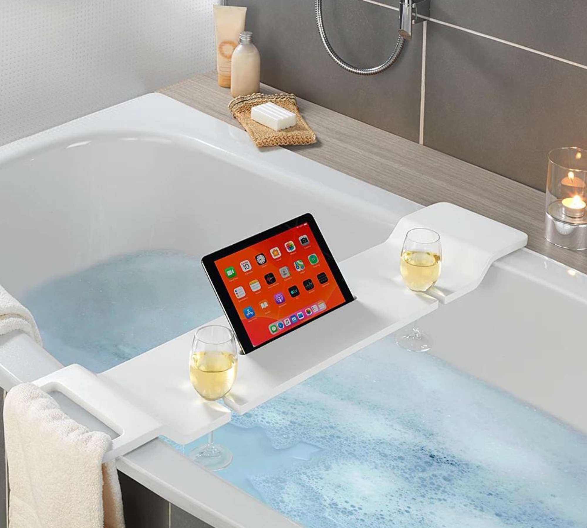 Badewannenablage Kunststoff Weiß
