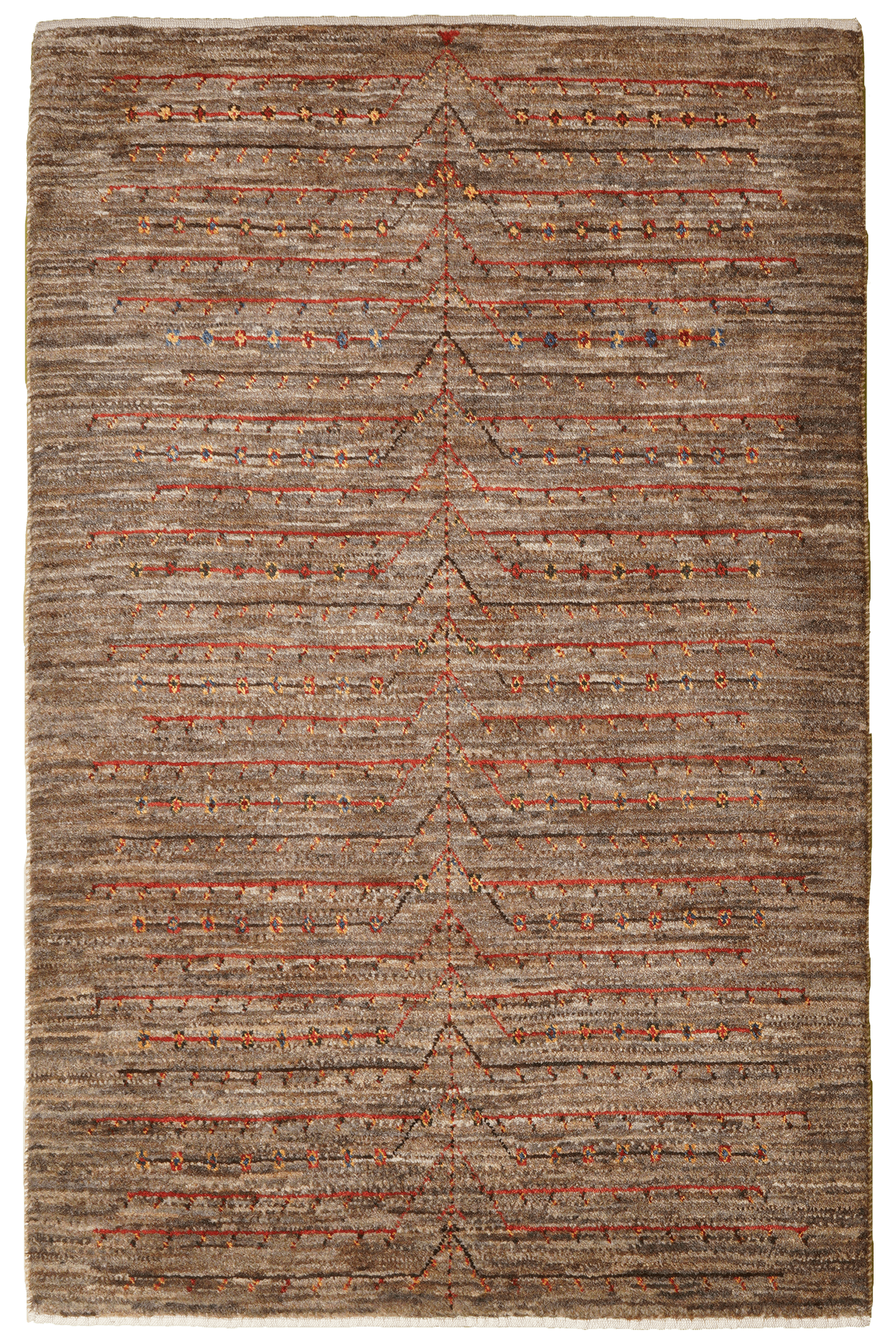 Rizbaf Gabbeh Teppich Wolle Braun