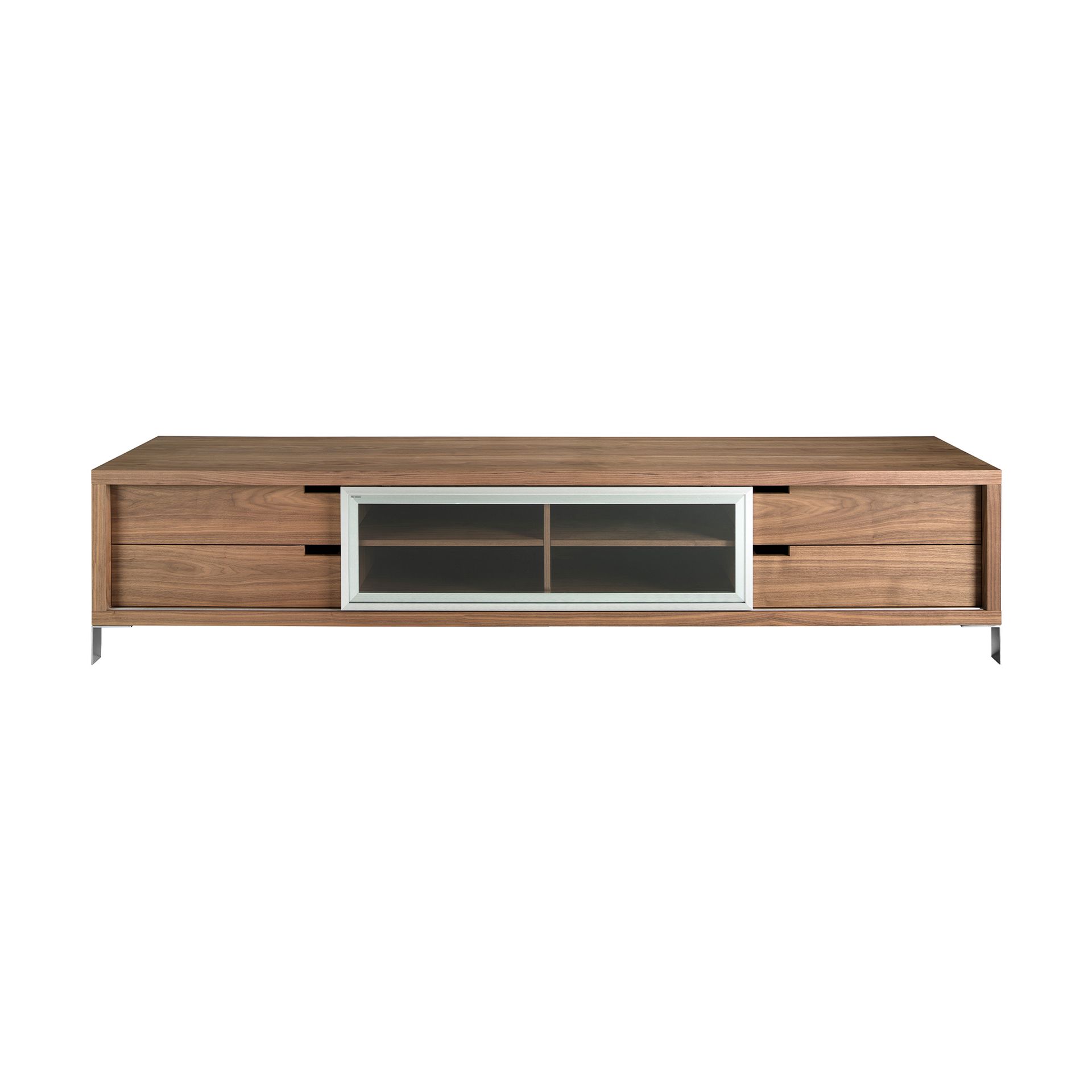 3044 Lowboard Wood veneer Chrome-plated steel