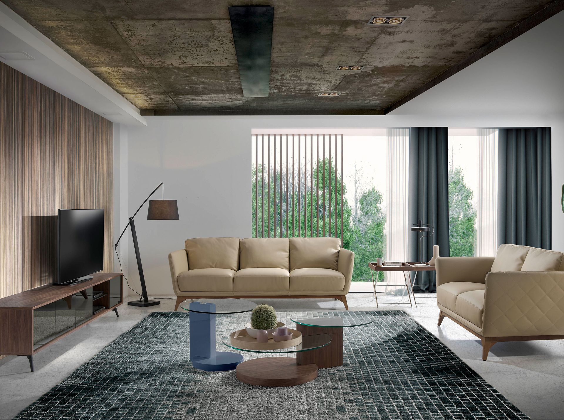 Rectangular side table brown