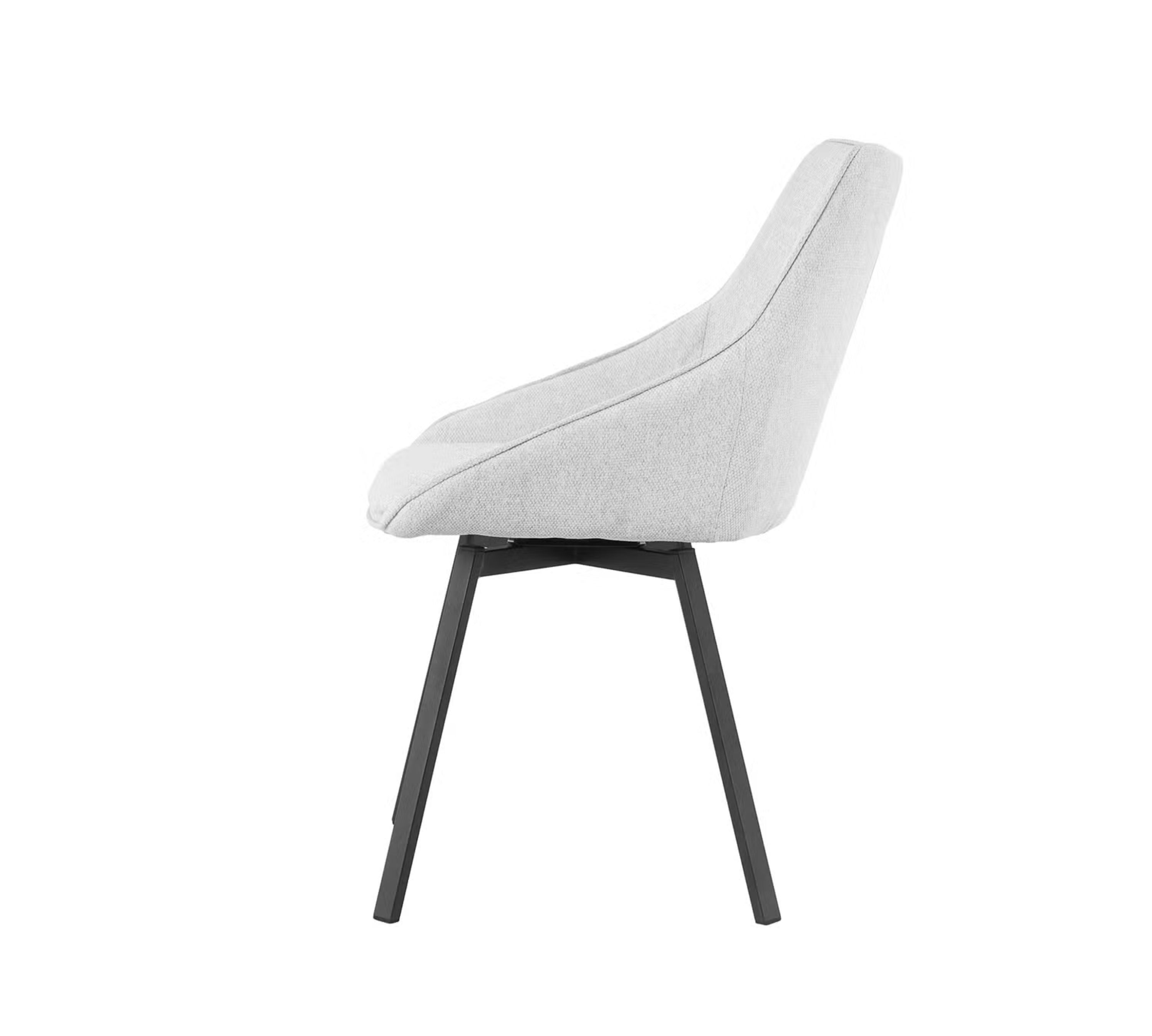 2x Metline Polsterstuhl Webstoff Hellgrau