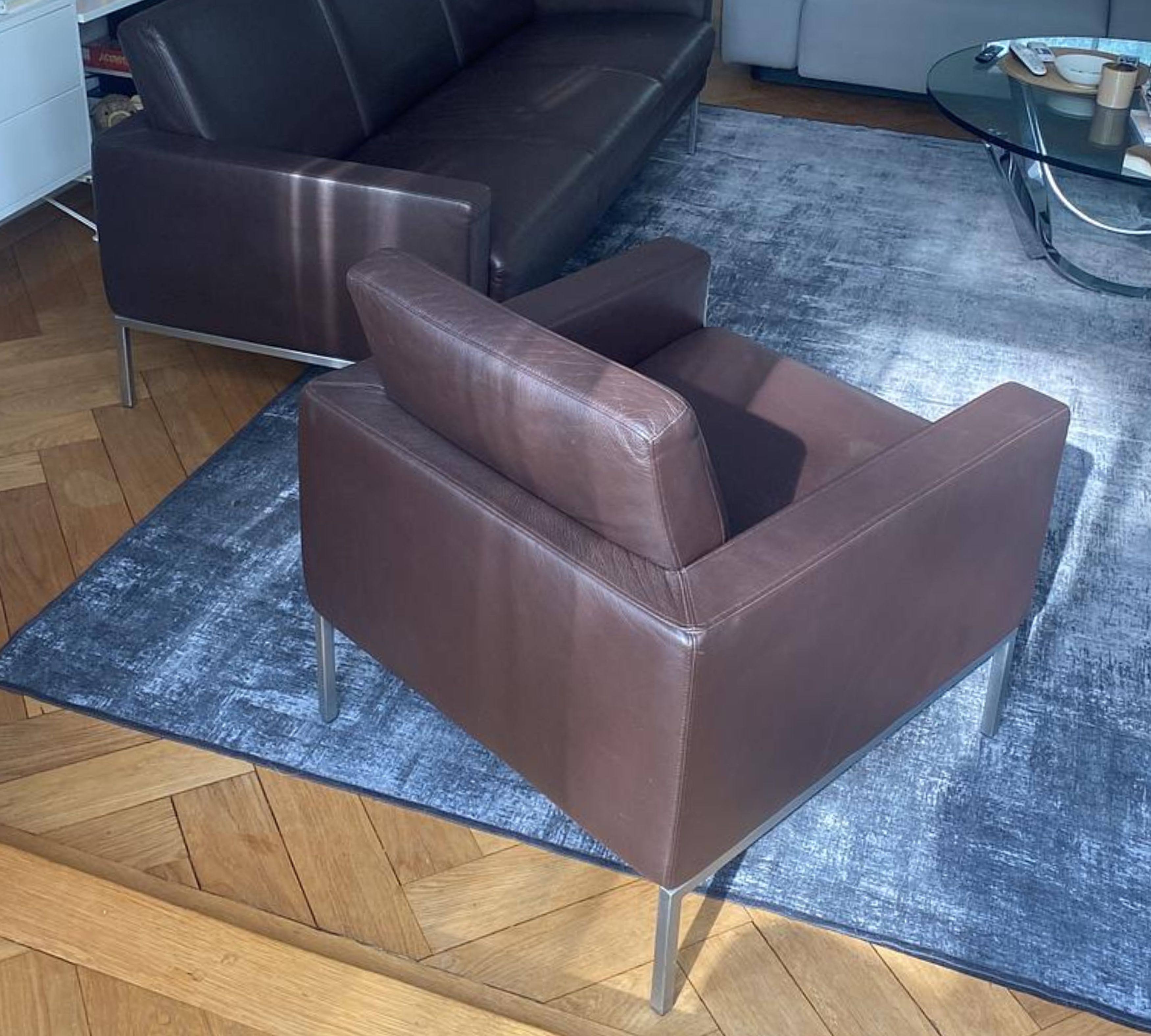 Walter Knoll Jason Sofa Three-seater armchair dark brown