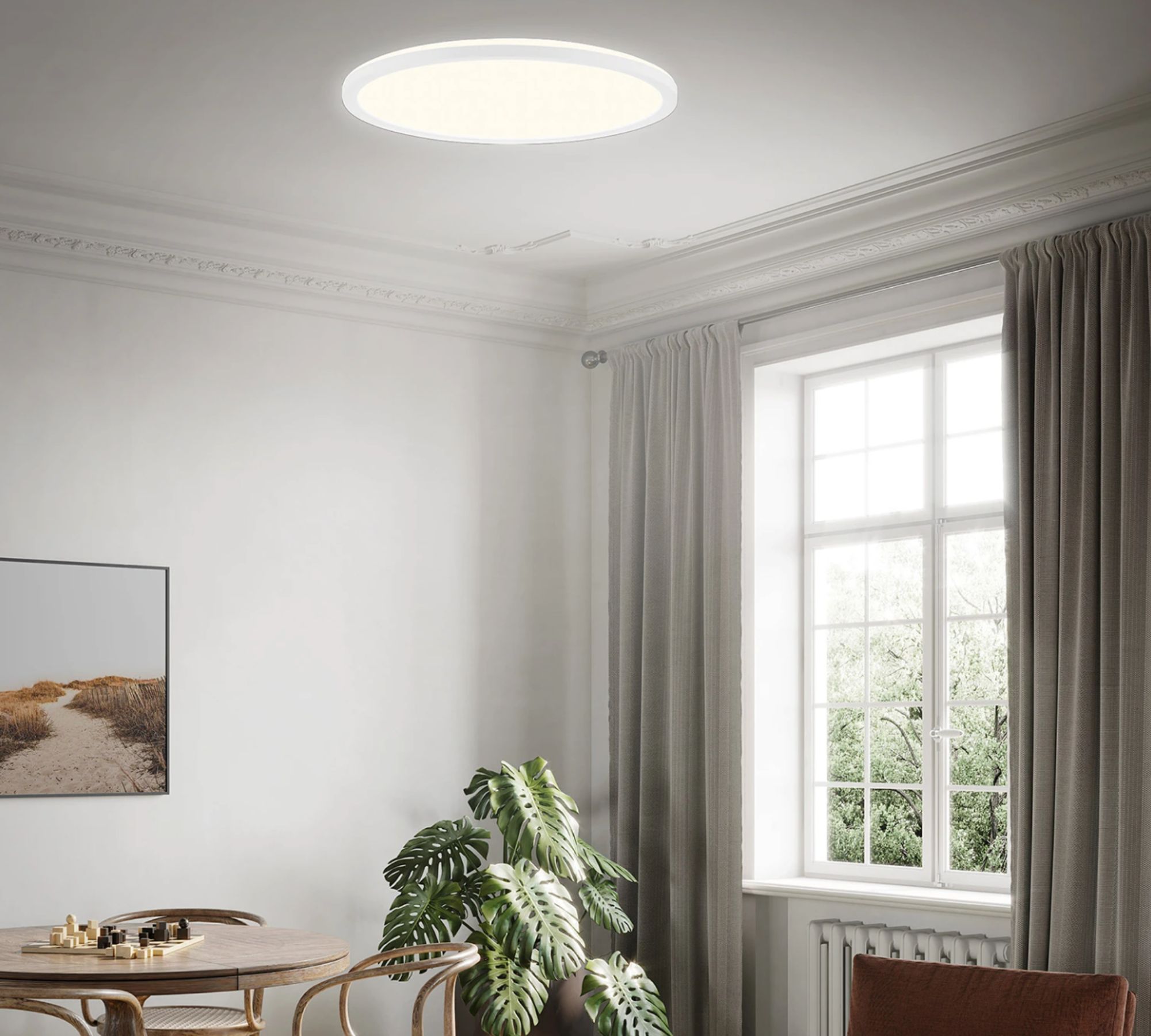 LED Ceiling Light Round Plastic White