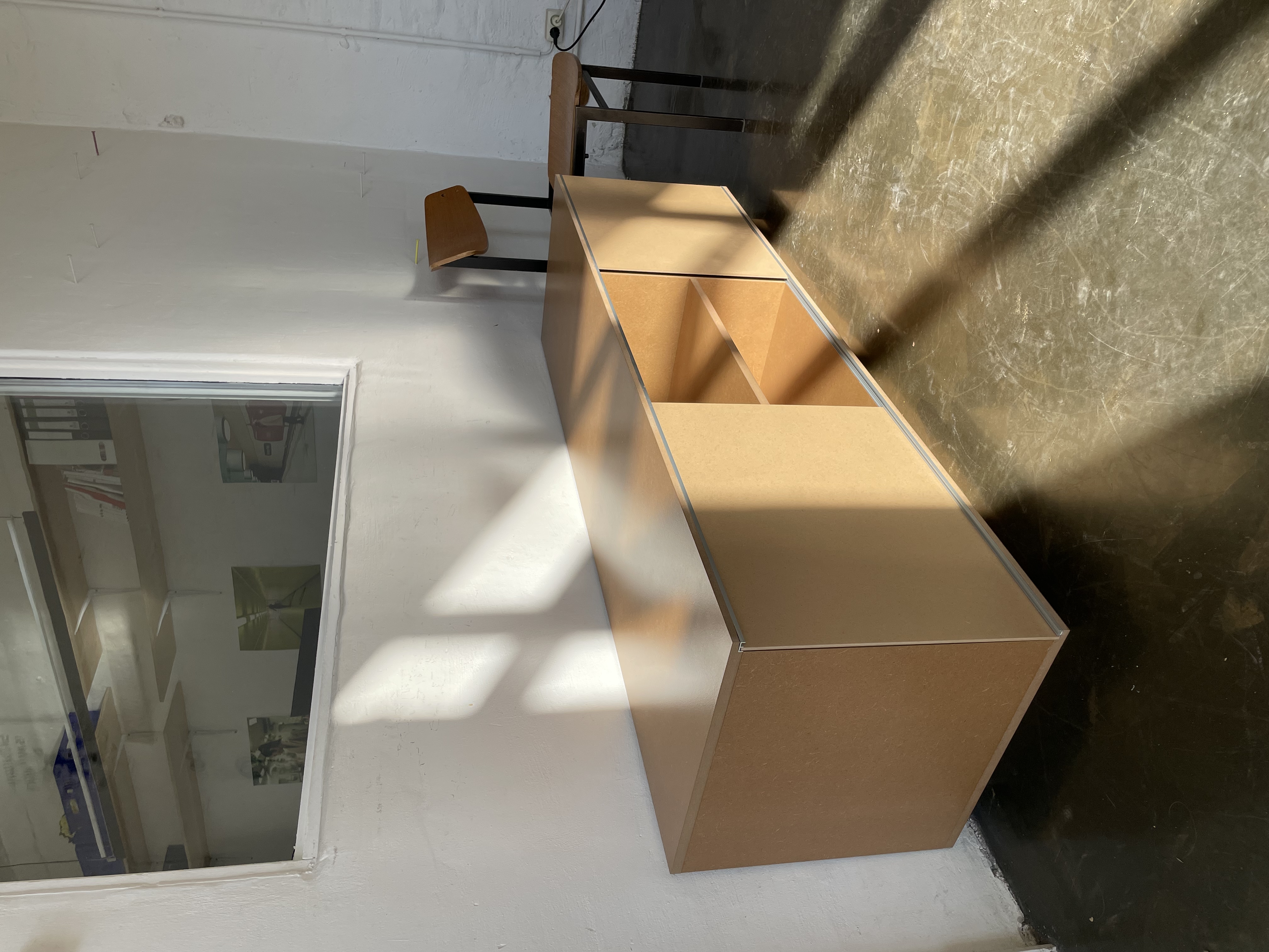 TV Sideboard Holz Aluminum Braun