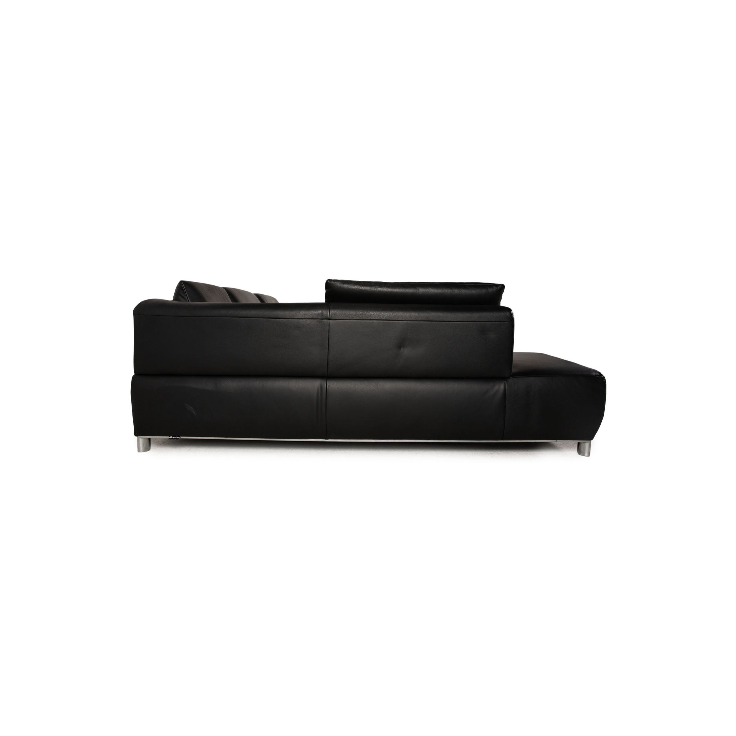 Volare Ecksofa Leder Schwarz