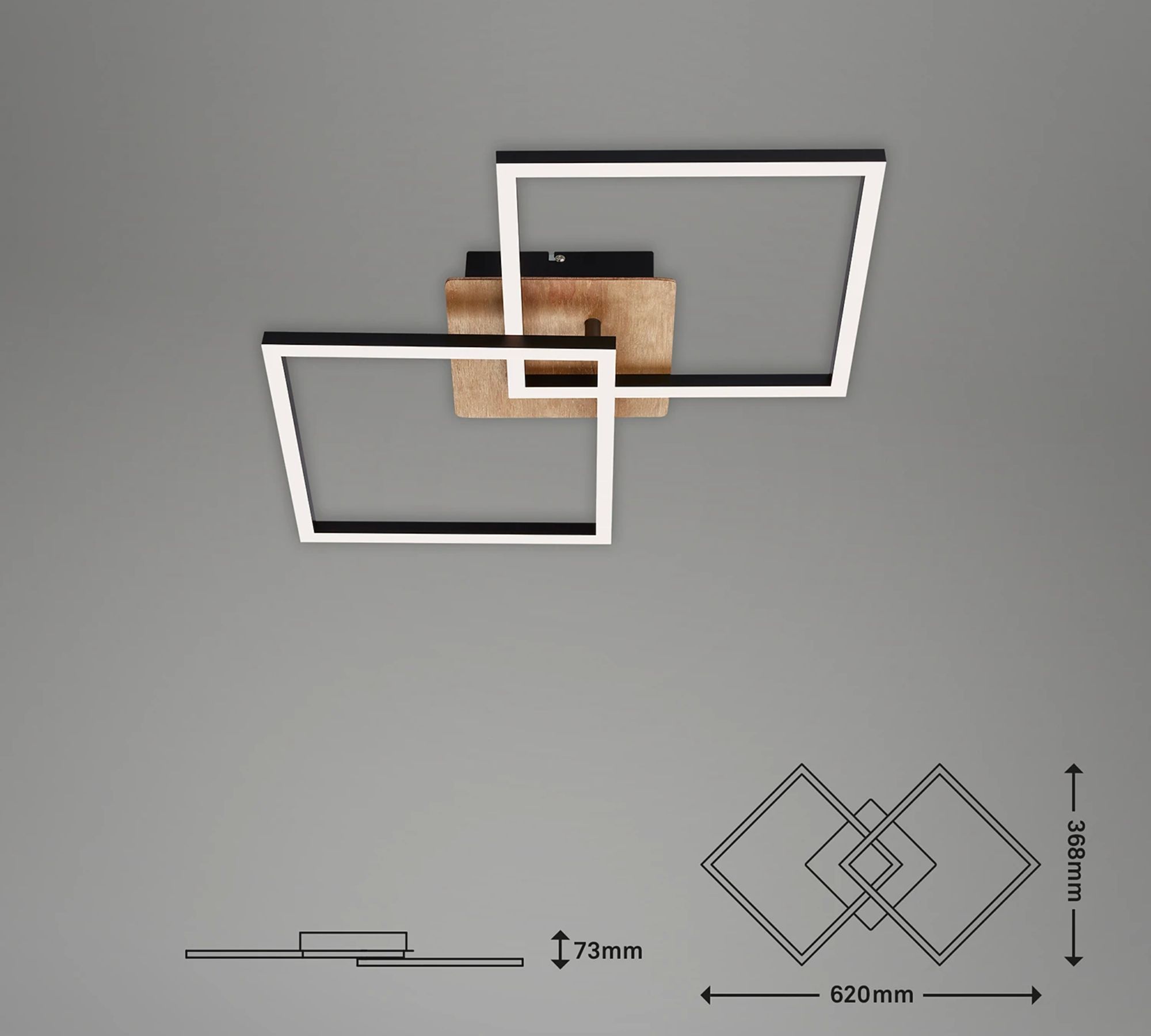 LED Deckenleuchte 1-flammig Kunststoff Metall