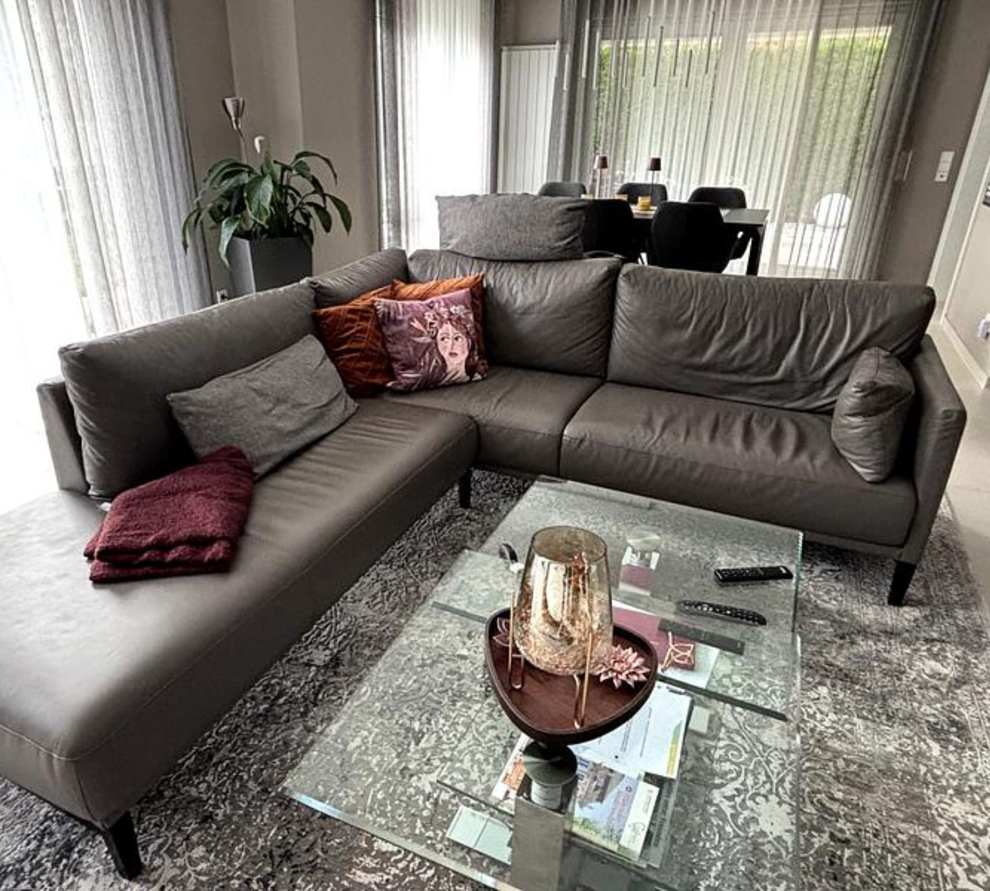 Sofa Récamiere Links Leder Taupe
