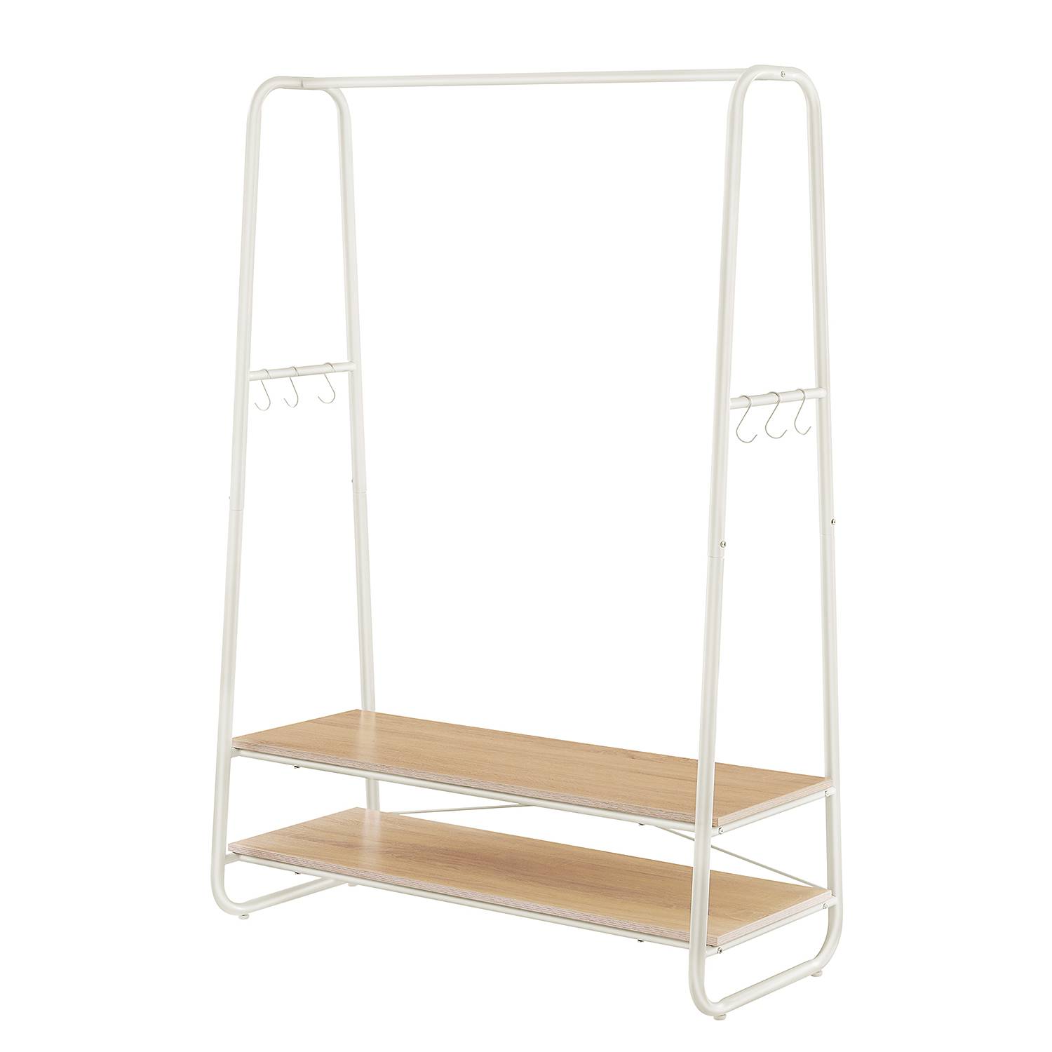 Coat rack Websterville metal oak decor white