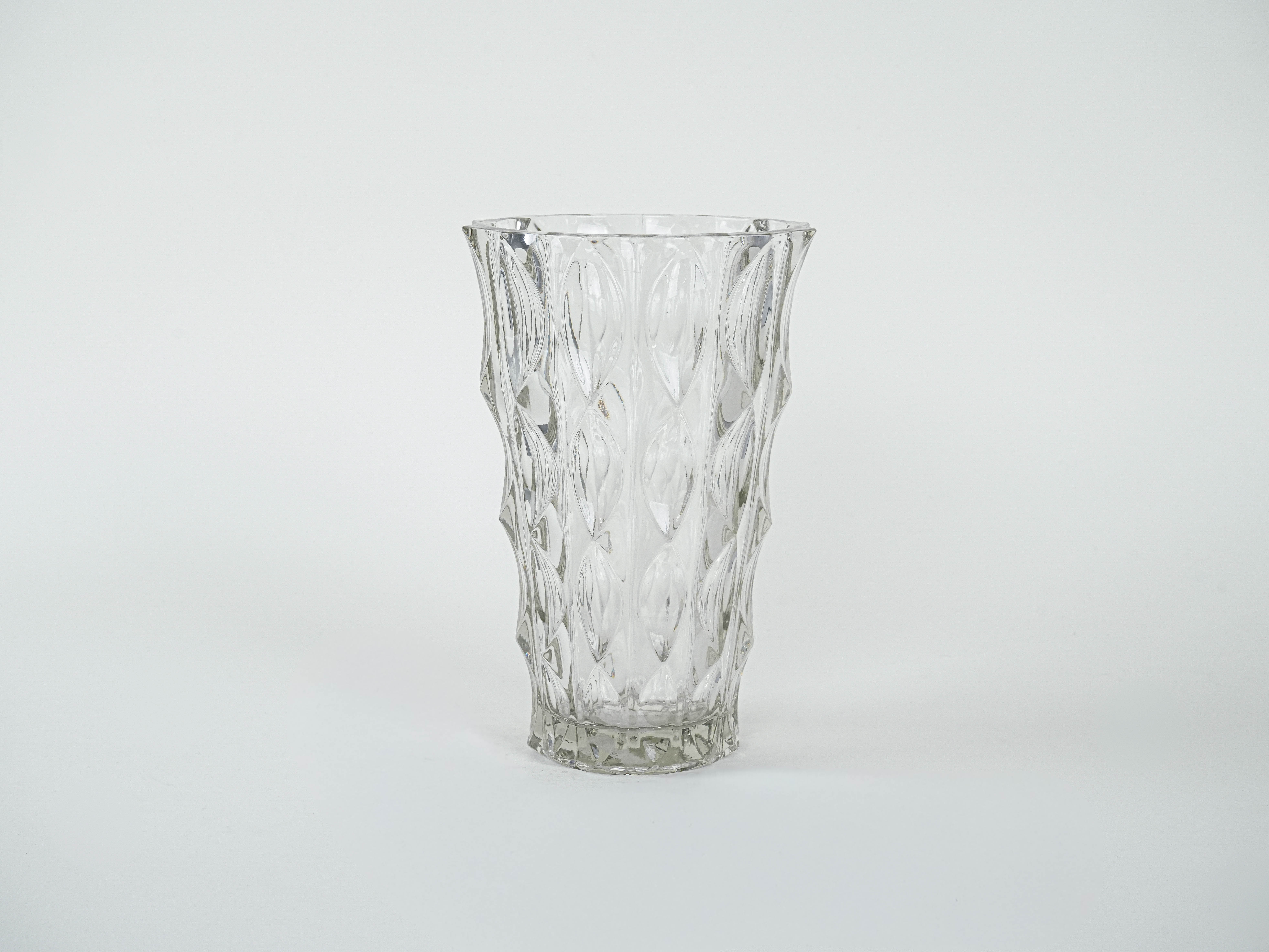 Kristallvase Transparent 1960er Jahre