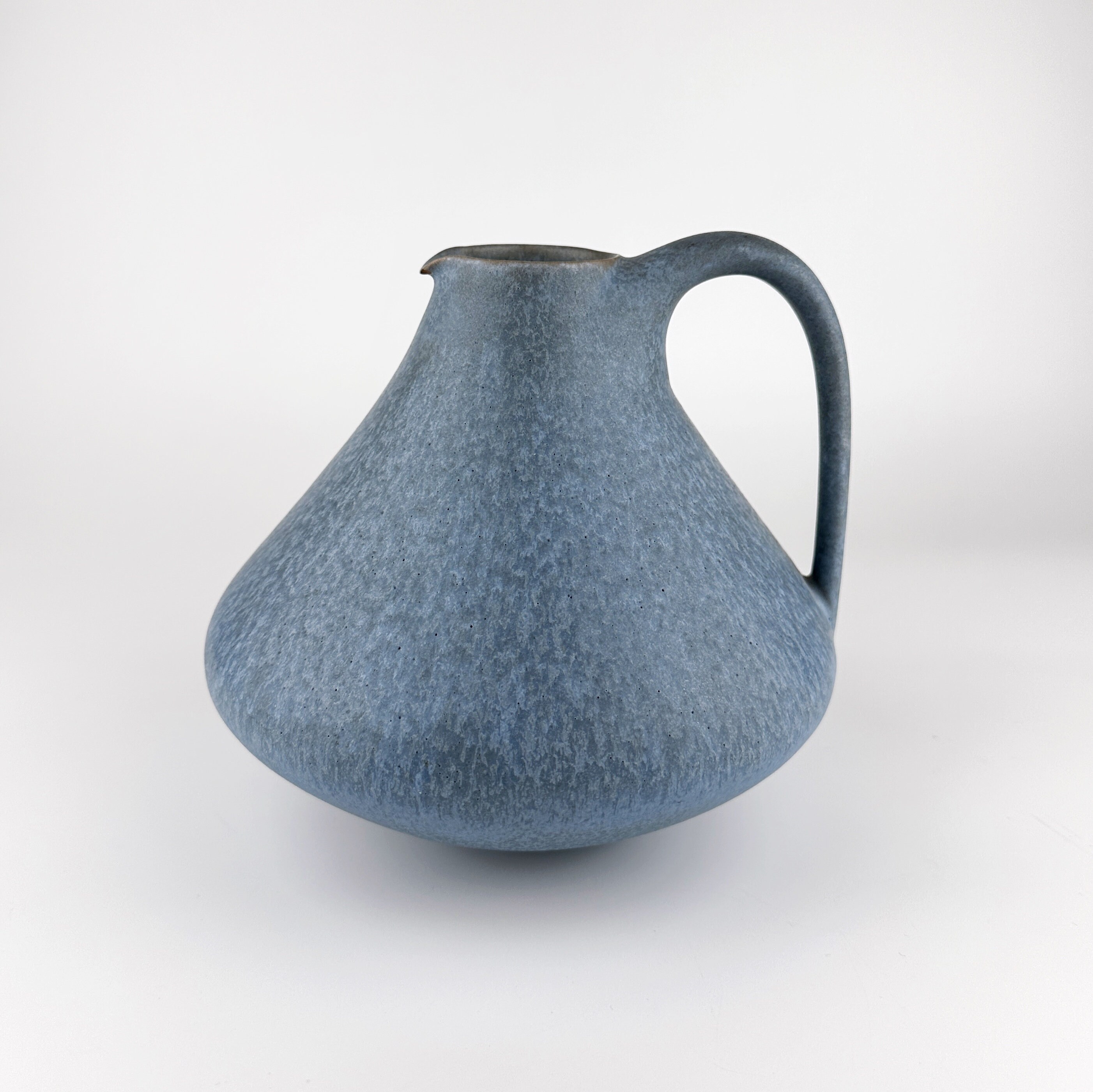 Vintage Fat Lava Henkelvase Keramik Blau 1950er Jahre
