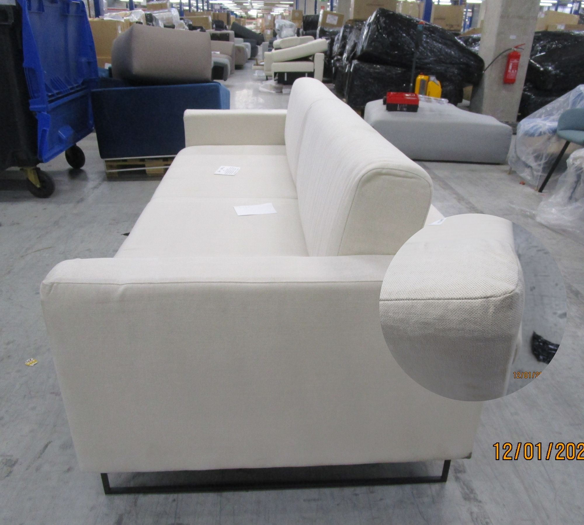 Tyme Sofa 2-Sitzer Webstoff Cremeweiß