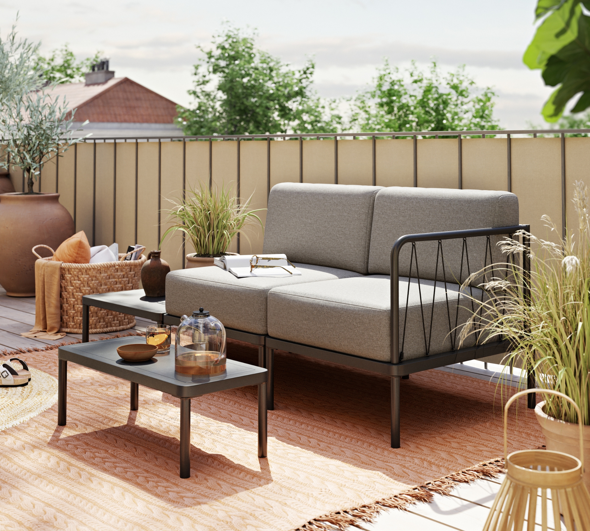 Hadley Outdoor Corner Module Sesame