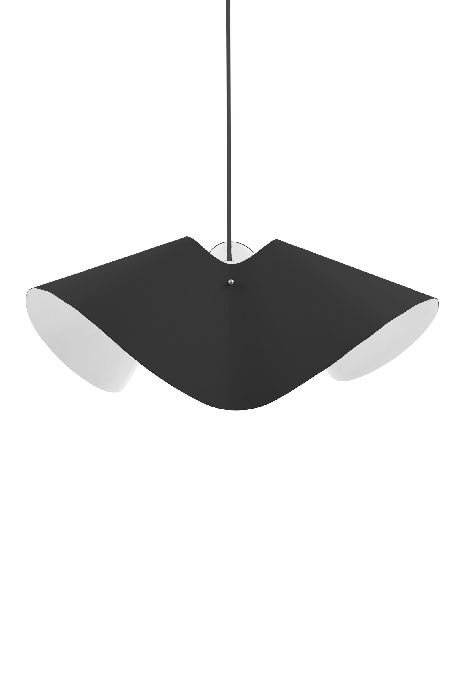 Ruffle Pendant Lamp Black Ø 50cm