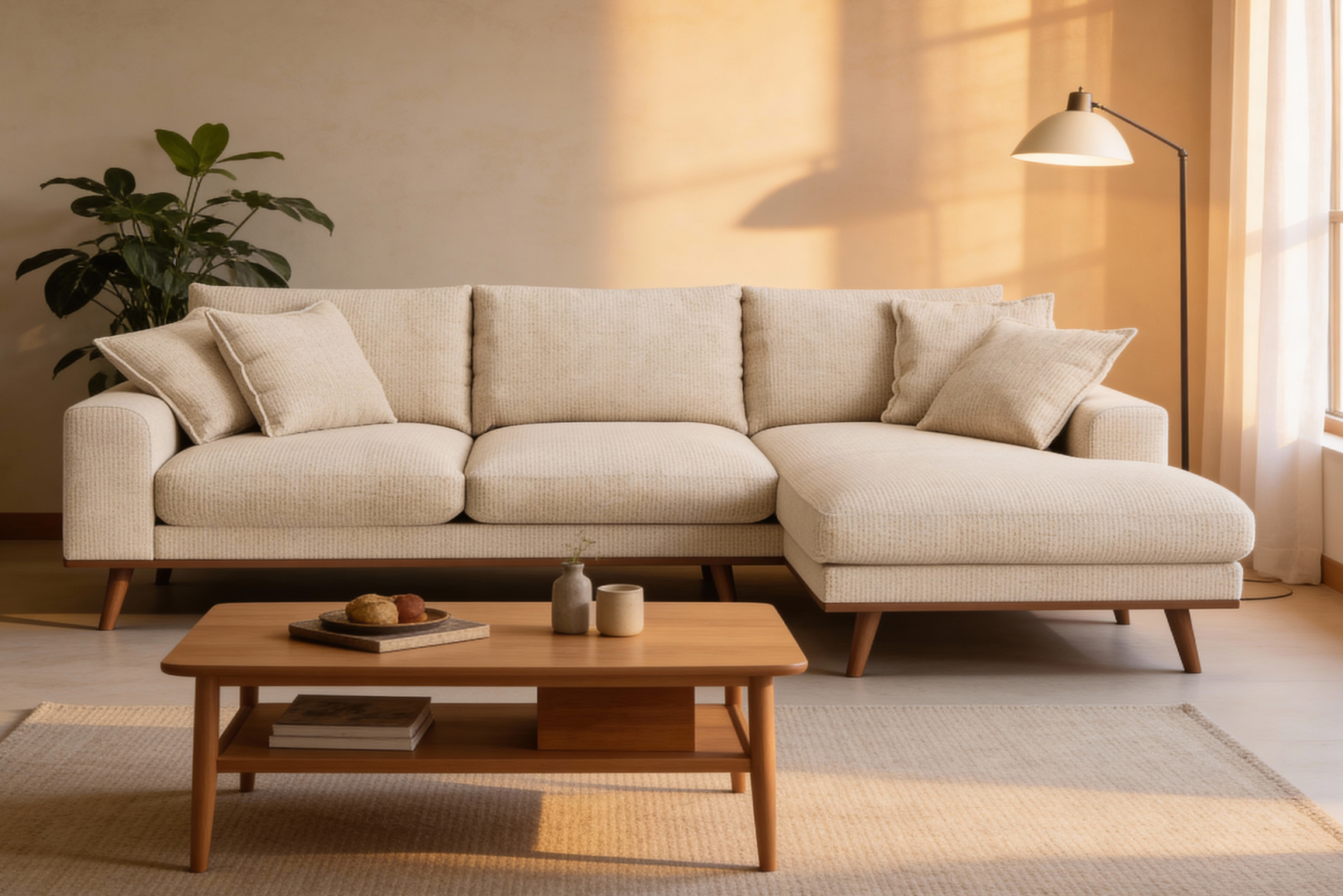 Ecksofa Harper 3-Sitzer Rechts Beige