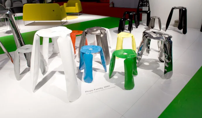 Plopp Mini Hocker Stahl Gelb Matt