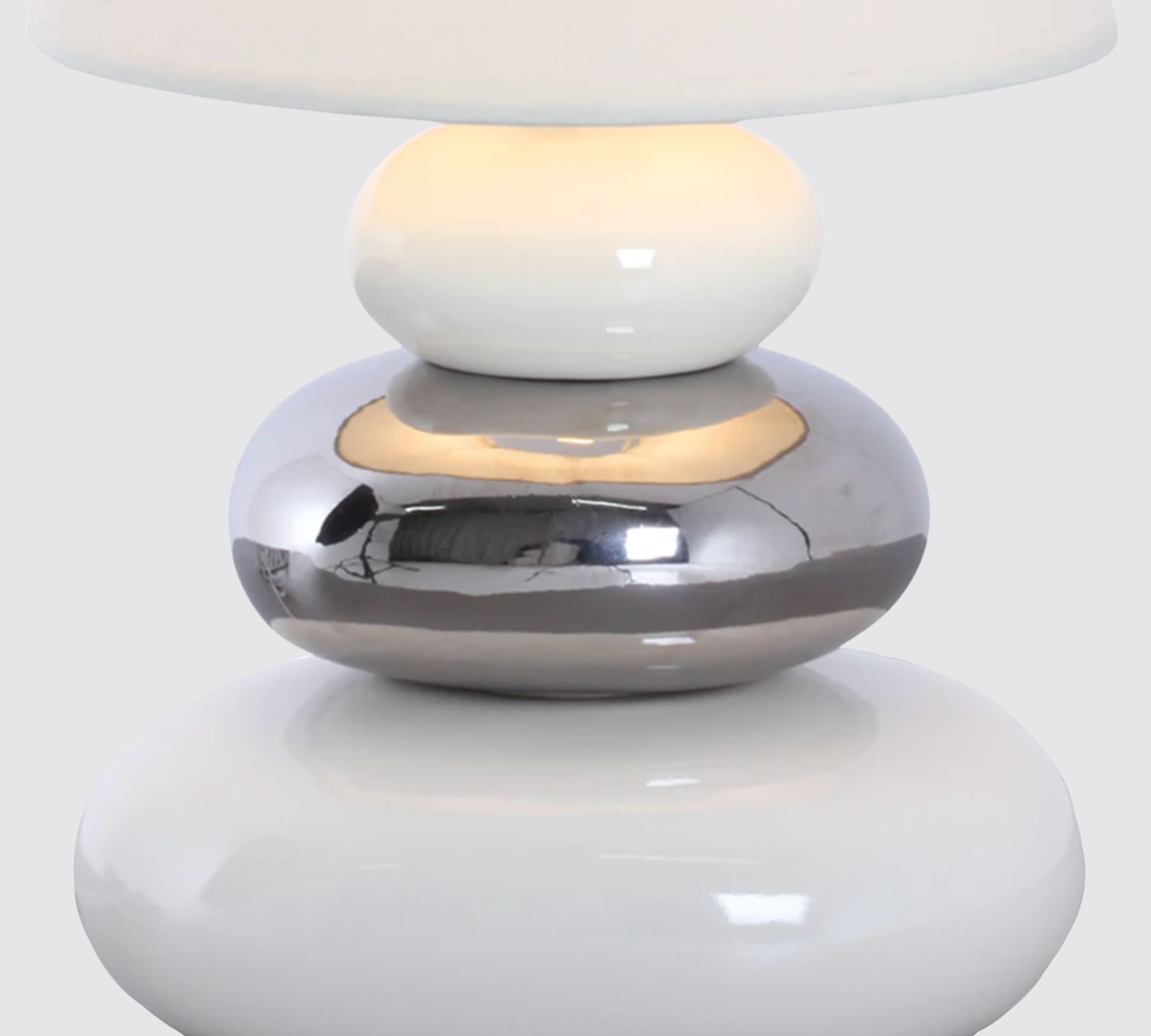 1-Flammige Tischleuchte Baumwollstoff Keramik Weiß