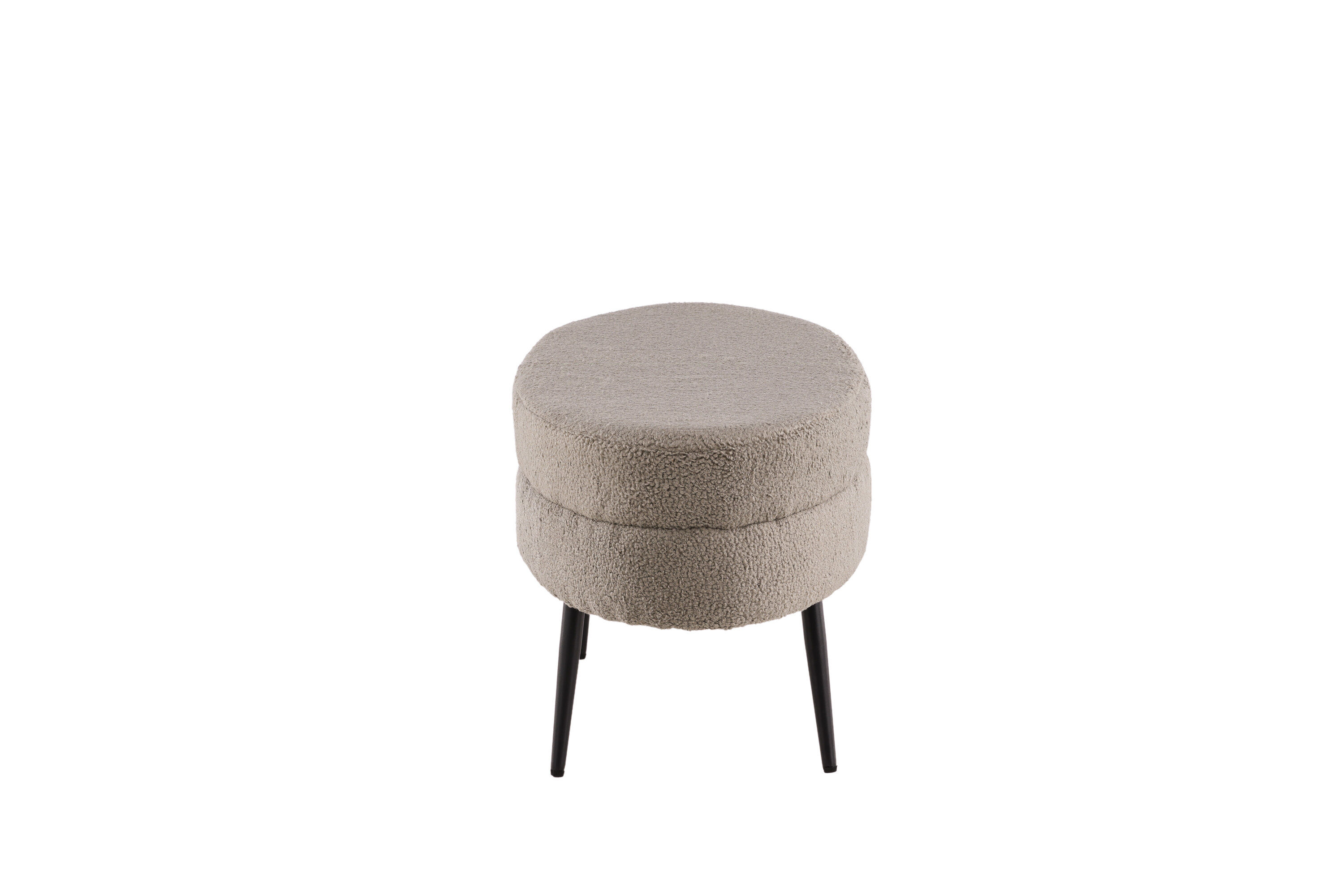 Otto Pouf Teddy Schwarz Beige 