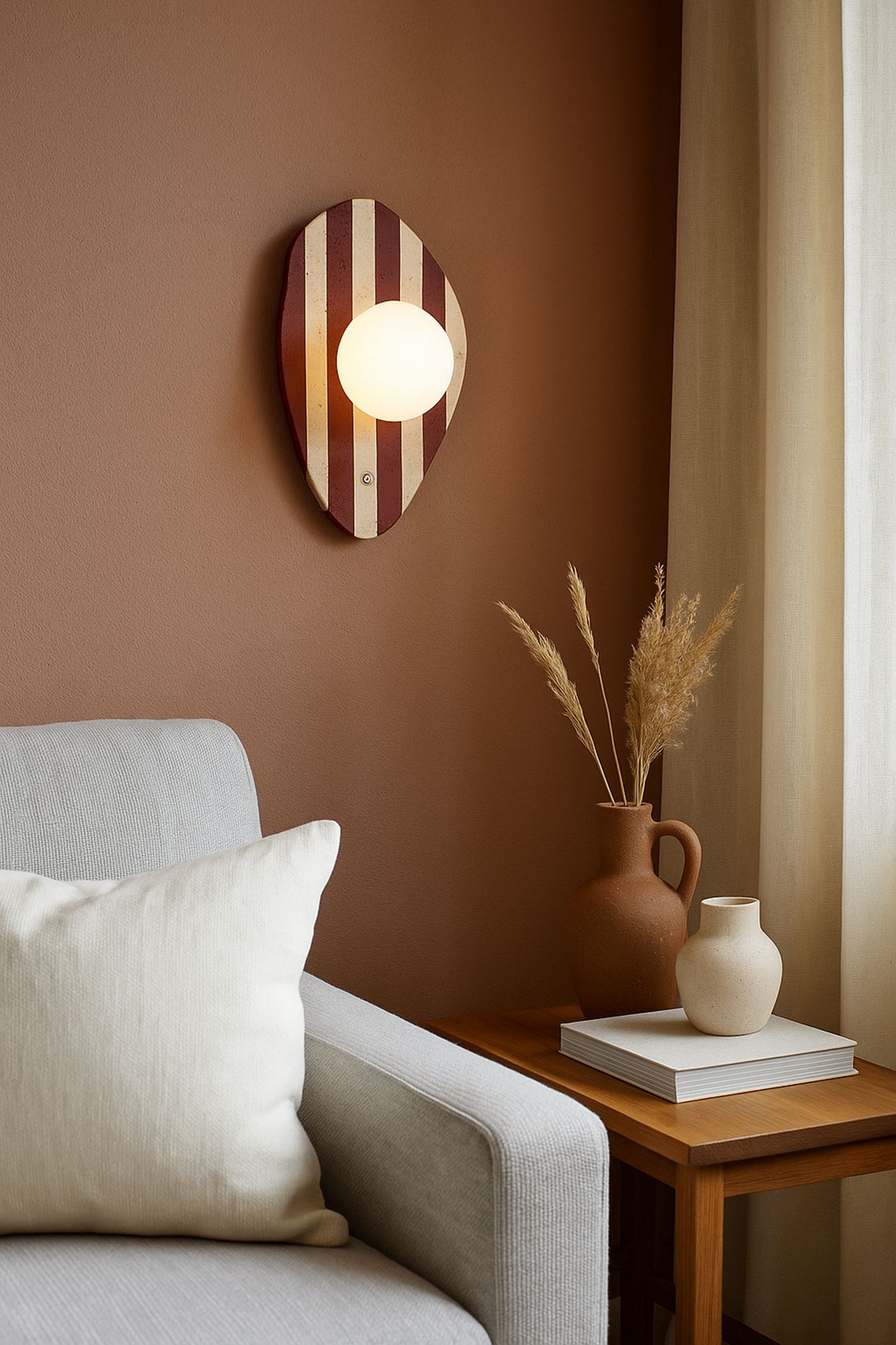 Push Applique Travertino Rosso