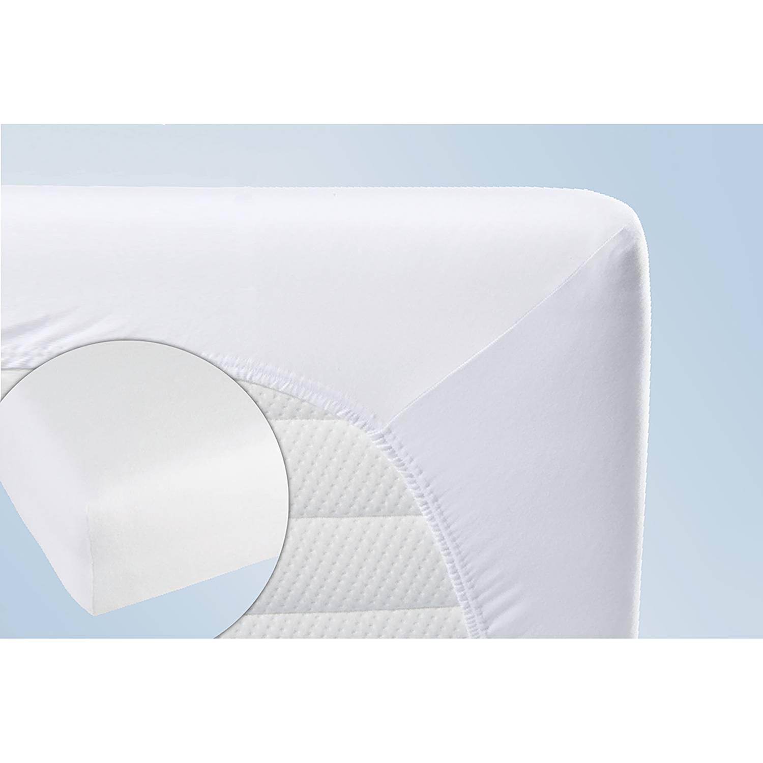 Molton-Fitted sheet Cotton PU film White 100x200cm