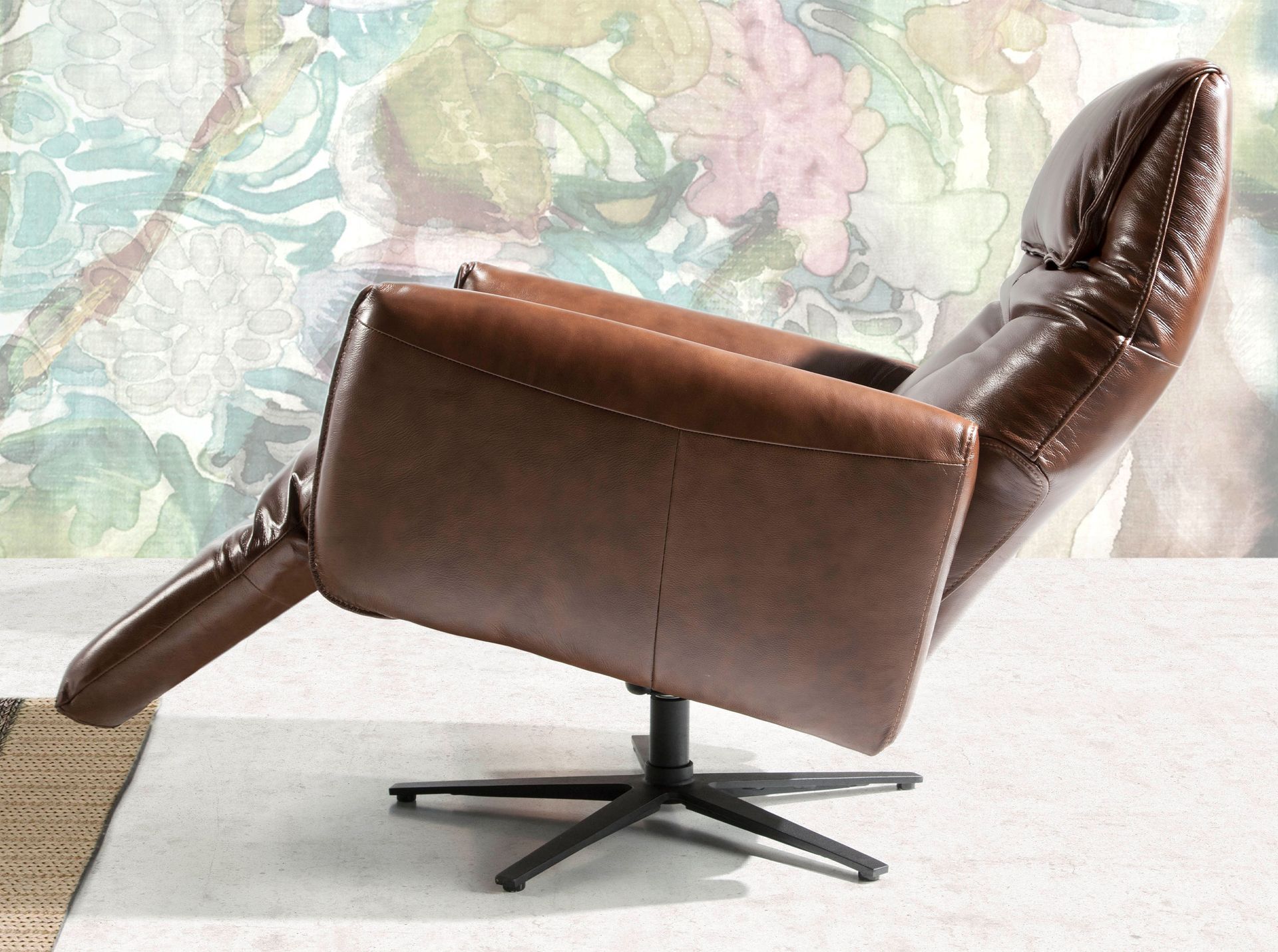 Armchair Leather Chocolate Brown