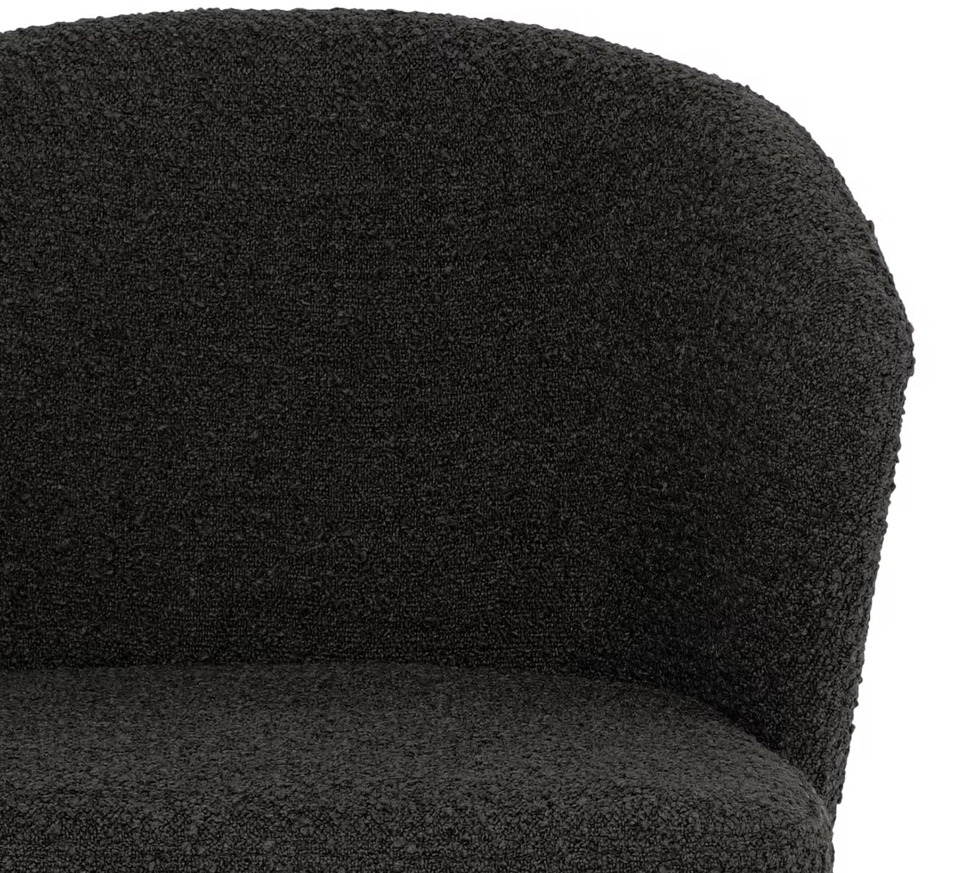 2x Mareth Polsterstuhl Mareth Metall Bouclé Schwarz