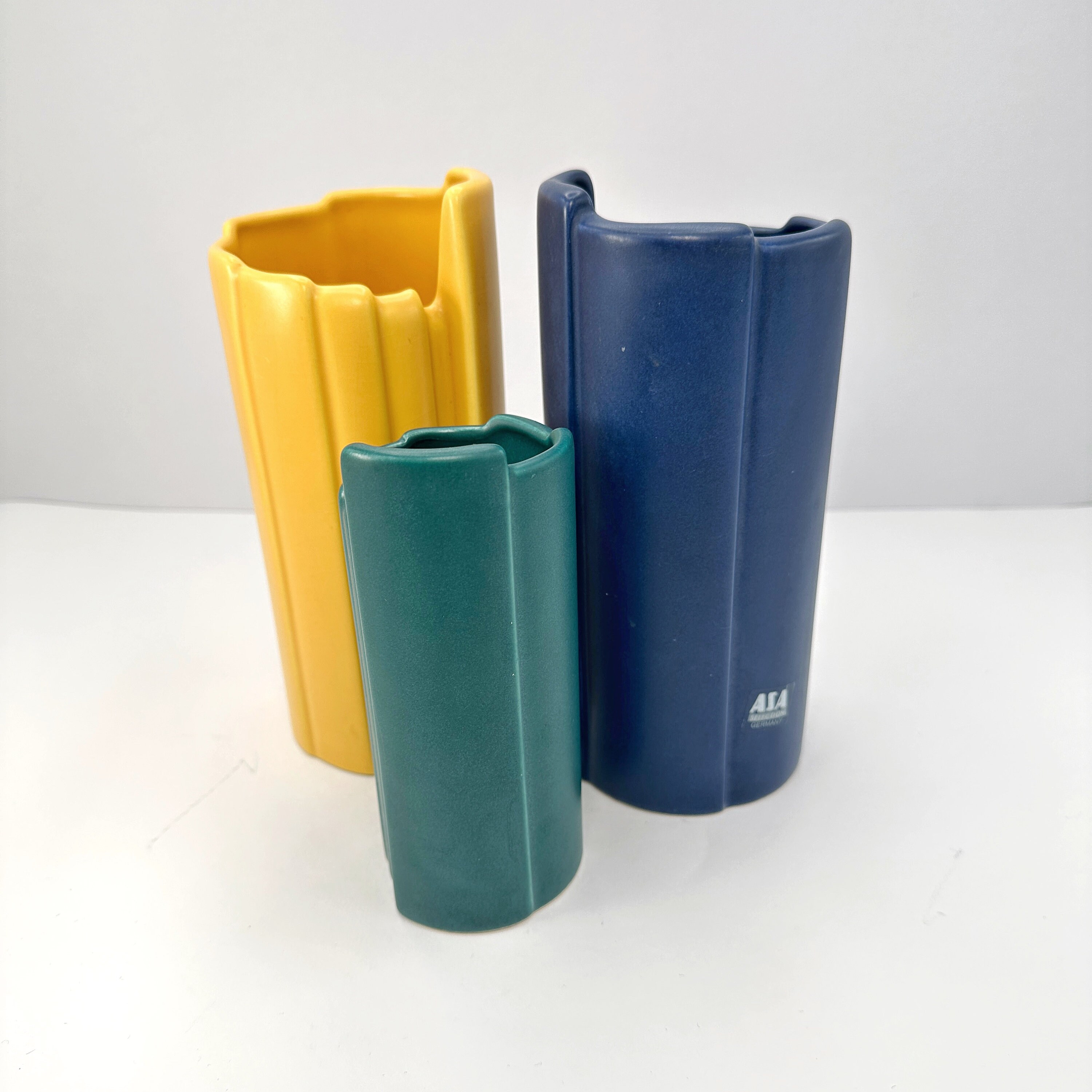 3x Blumenvase Postmodern Keramik 1990er Jahre
