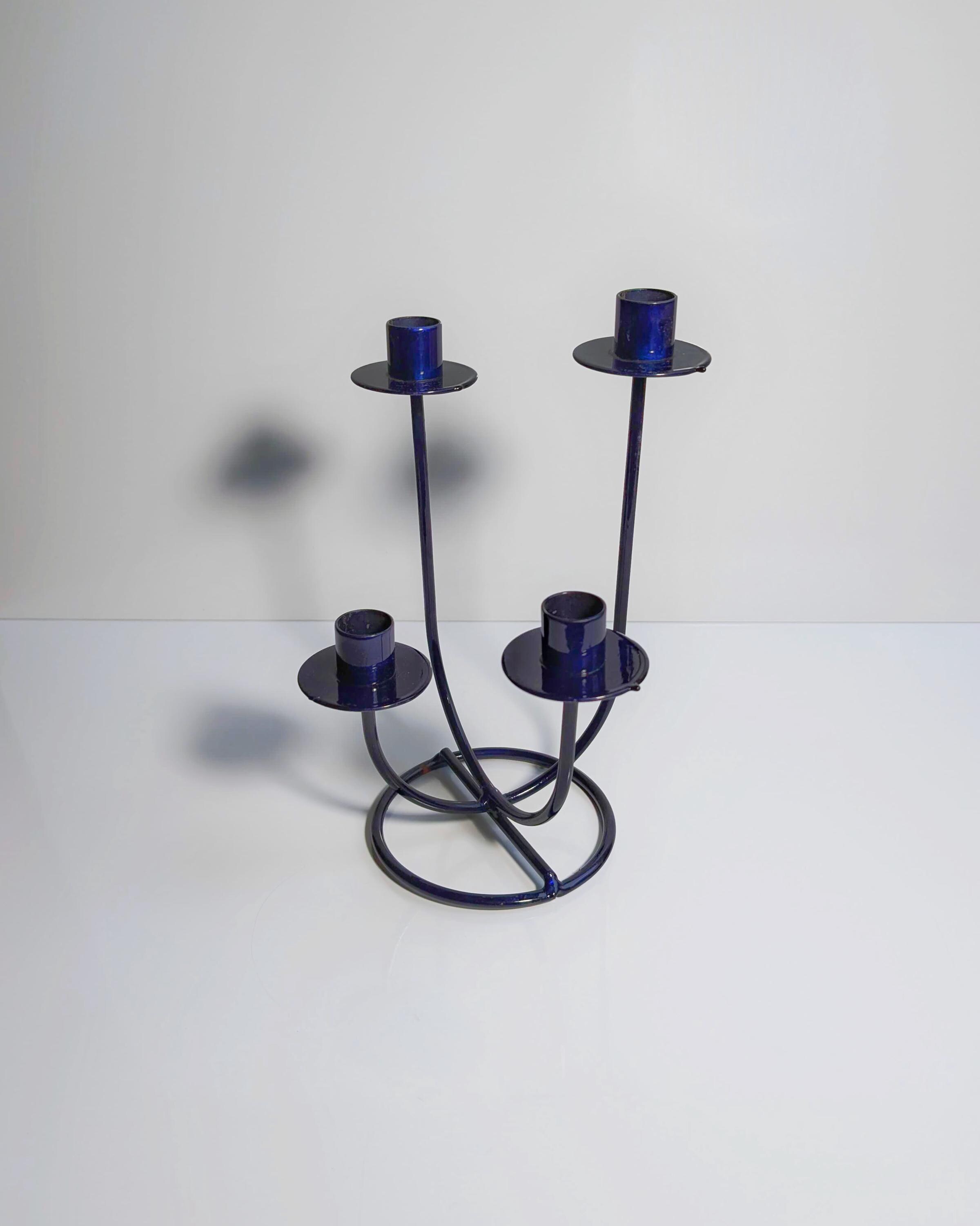 Vintage Postmodern Kerzenleuchter Metall 1990 Jahre