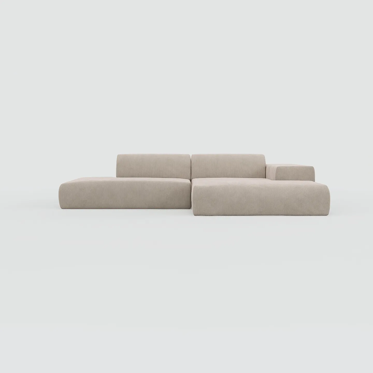 Pyllow Ecksofa Feiner Cord Trüffelbeige