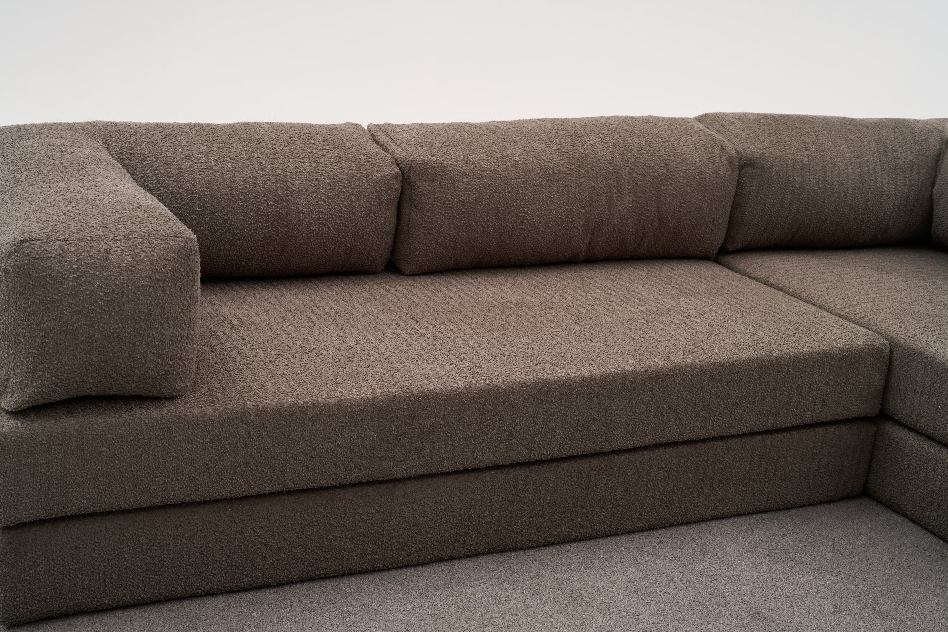 Comfort Schlafsofa Récamiere Rechts Grau