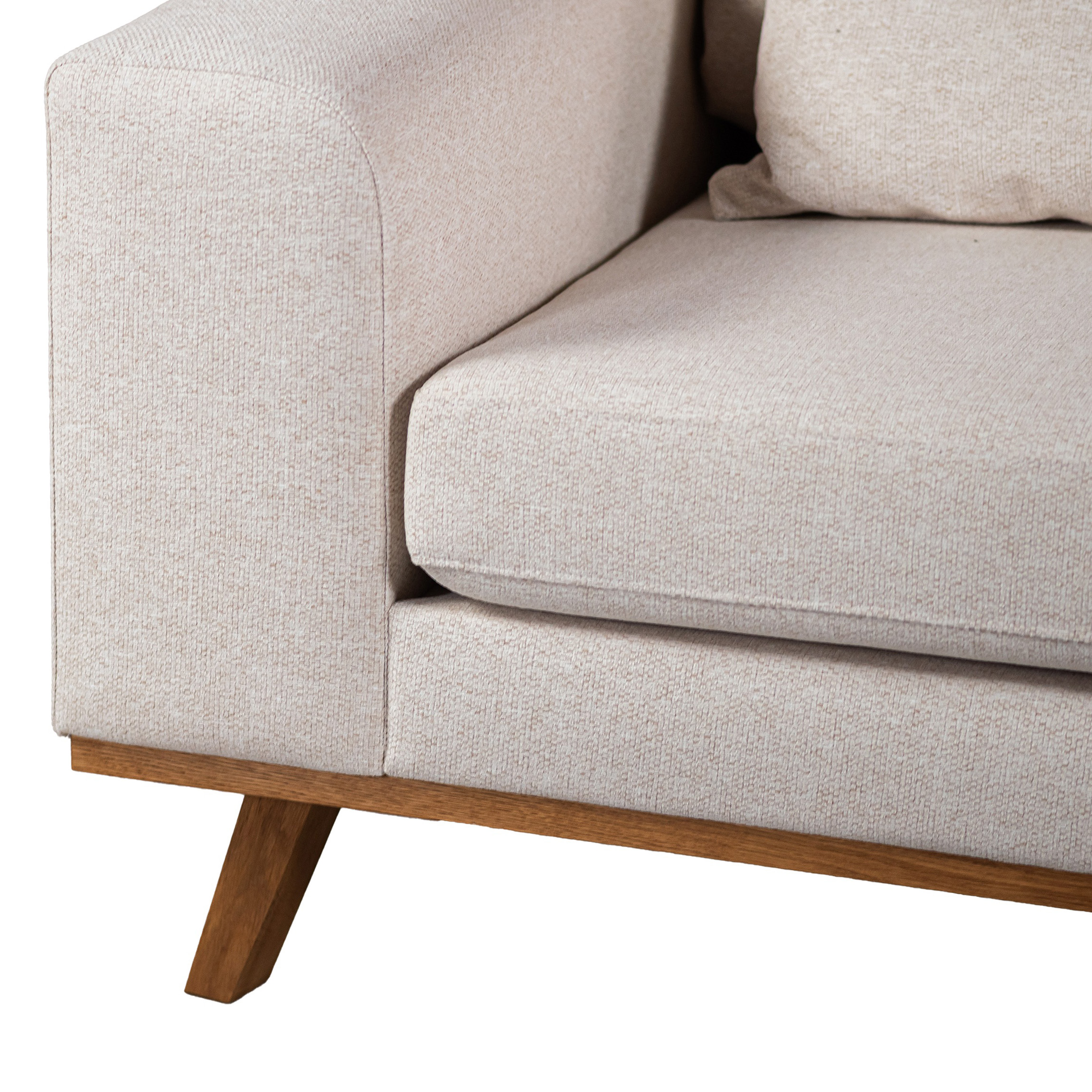 Corner Sofa Japandi 3-Seater Right Beige