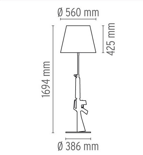 Lounge Gun Stehleuchte Metall Gold