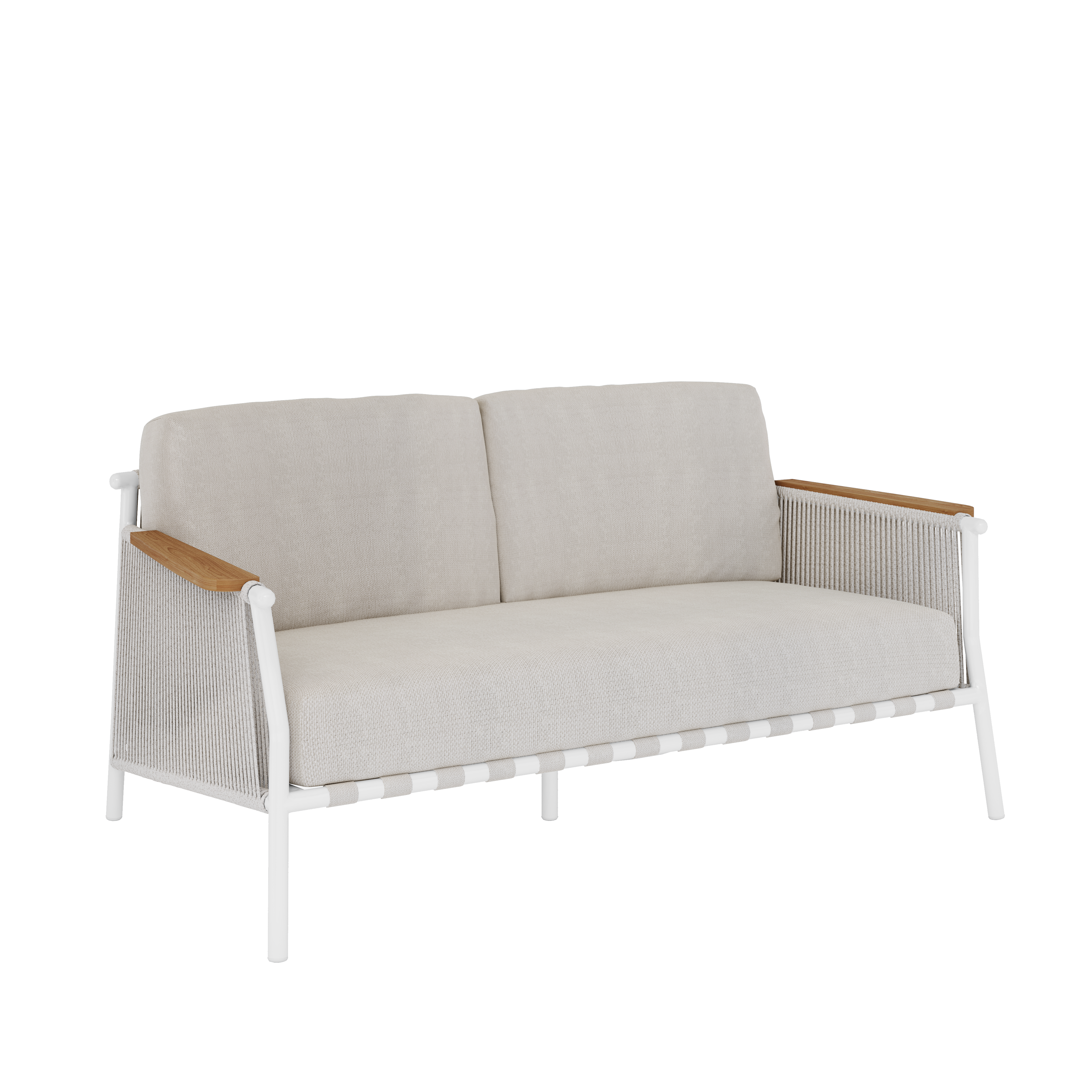 SCOOP Sofa 2-Sitzer Weißes Silber Kissen Wolken