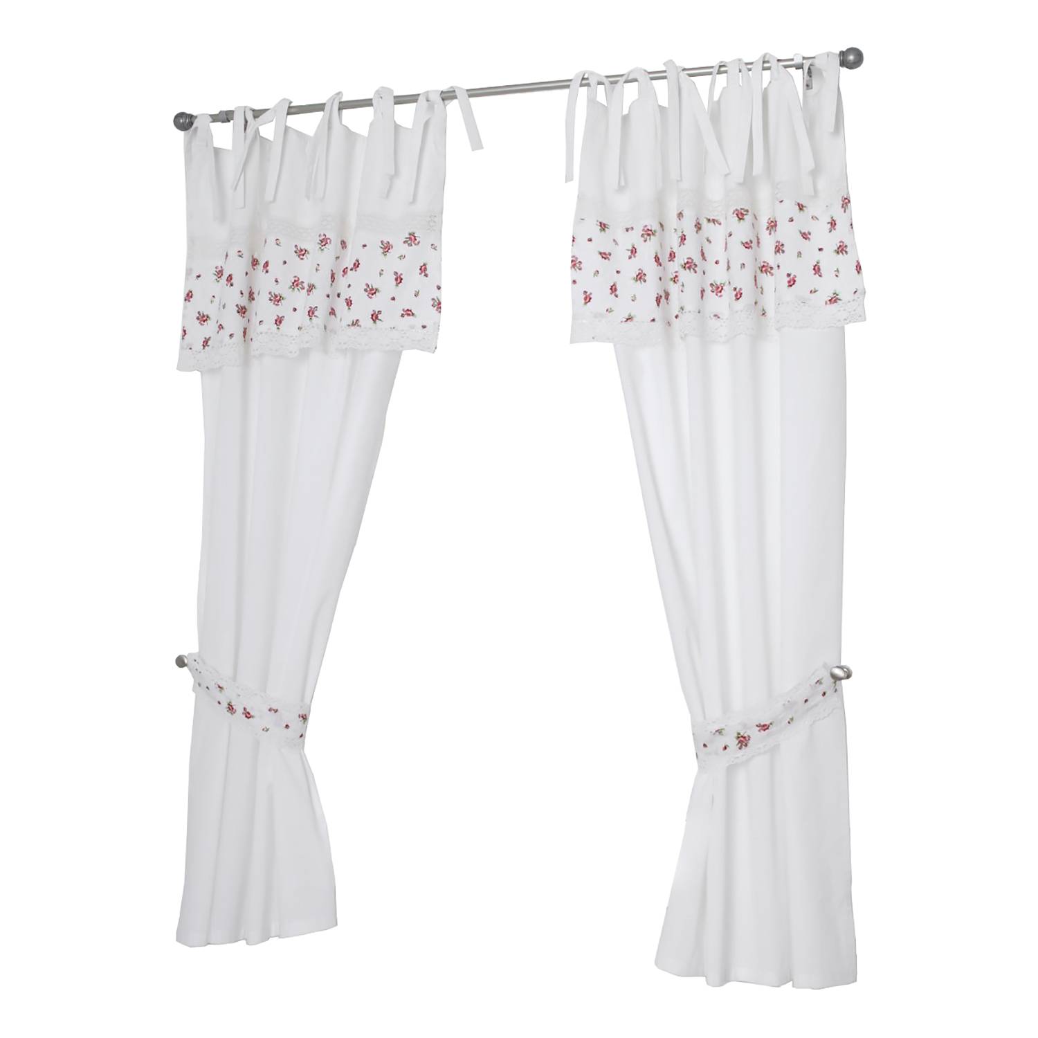 Fertiggardine Lavie Baumwolle Weiß / Rot