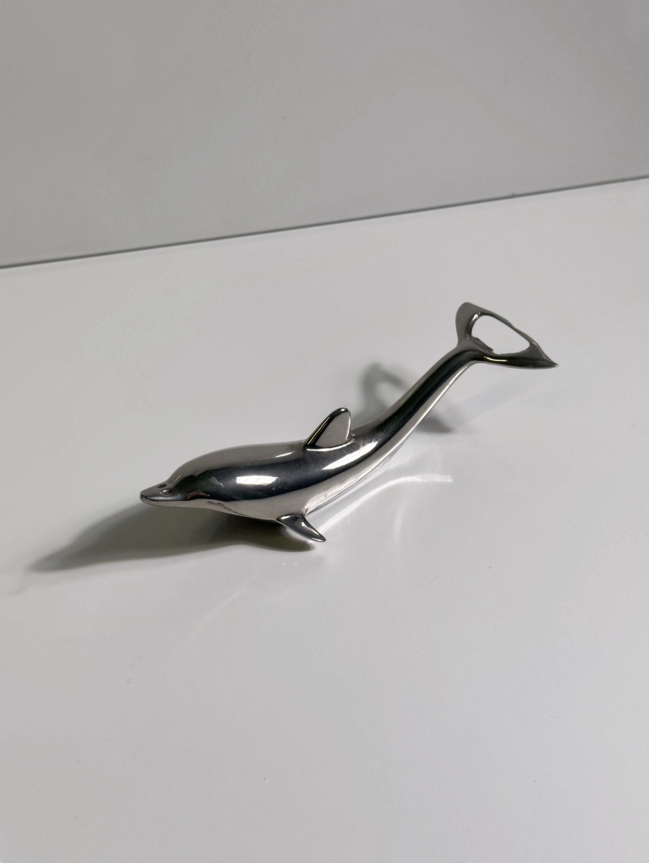 Vintage Flaschenöffner Metall Silber 1980er Jahre