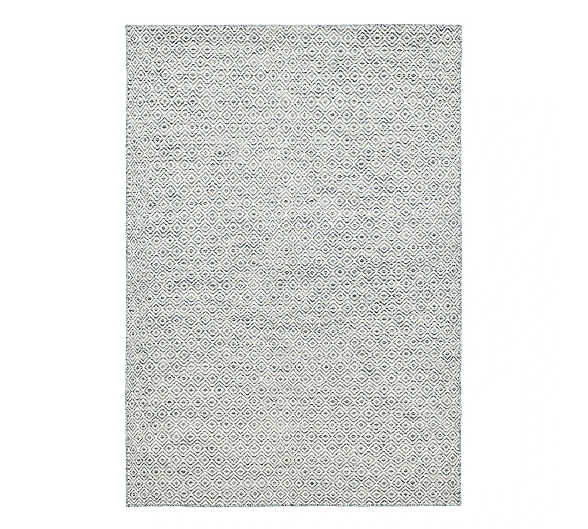 Wollteppich Schurwolle Grau 65 cm x 130 cm