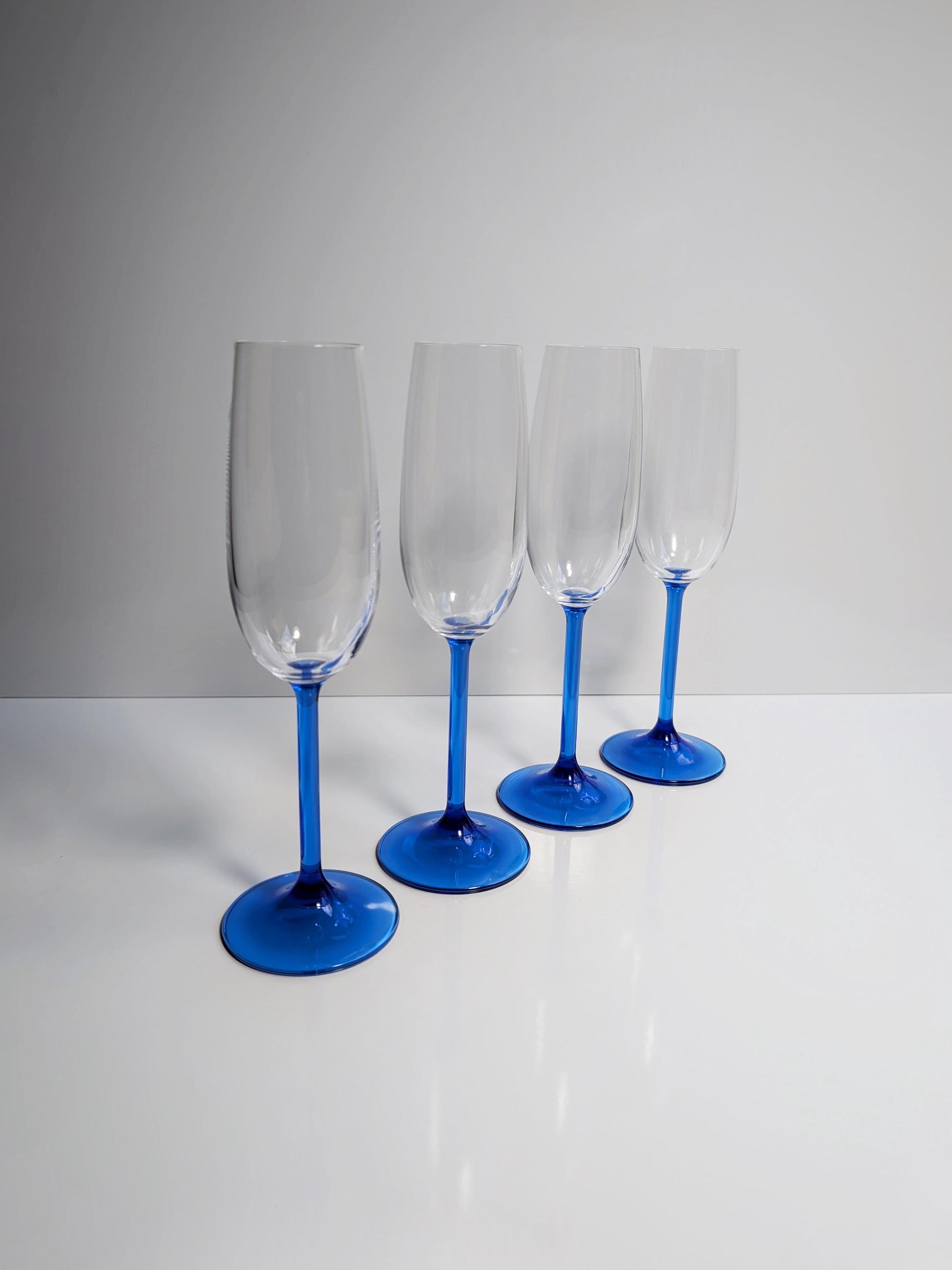 4x Vintage Sektglas Kristall 1980er Jahre