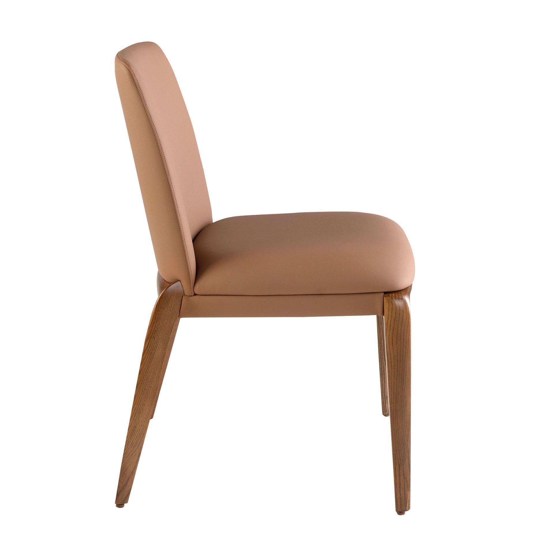 Dining chair faux leather brown