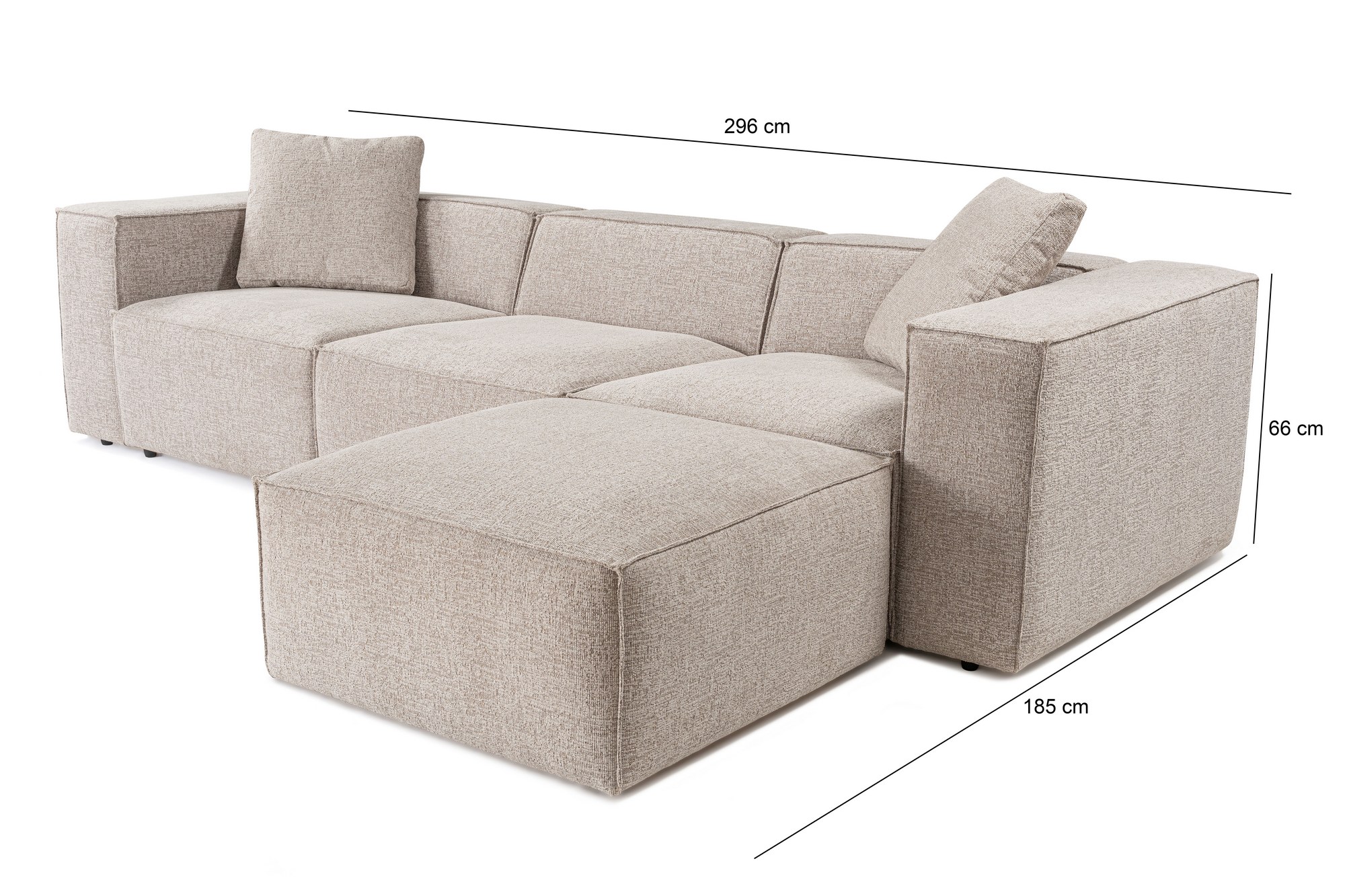 Emma Sofa 3-Sitzer & Fußhocker Mokka