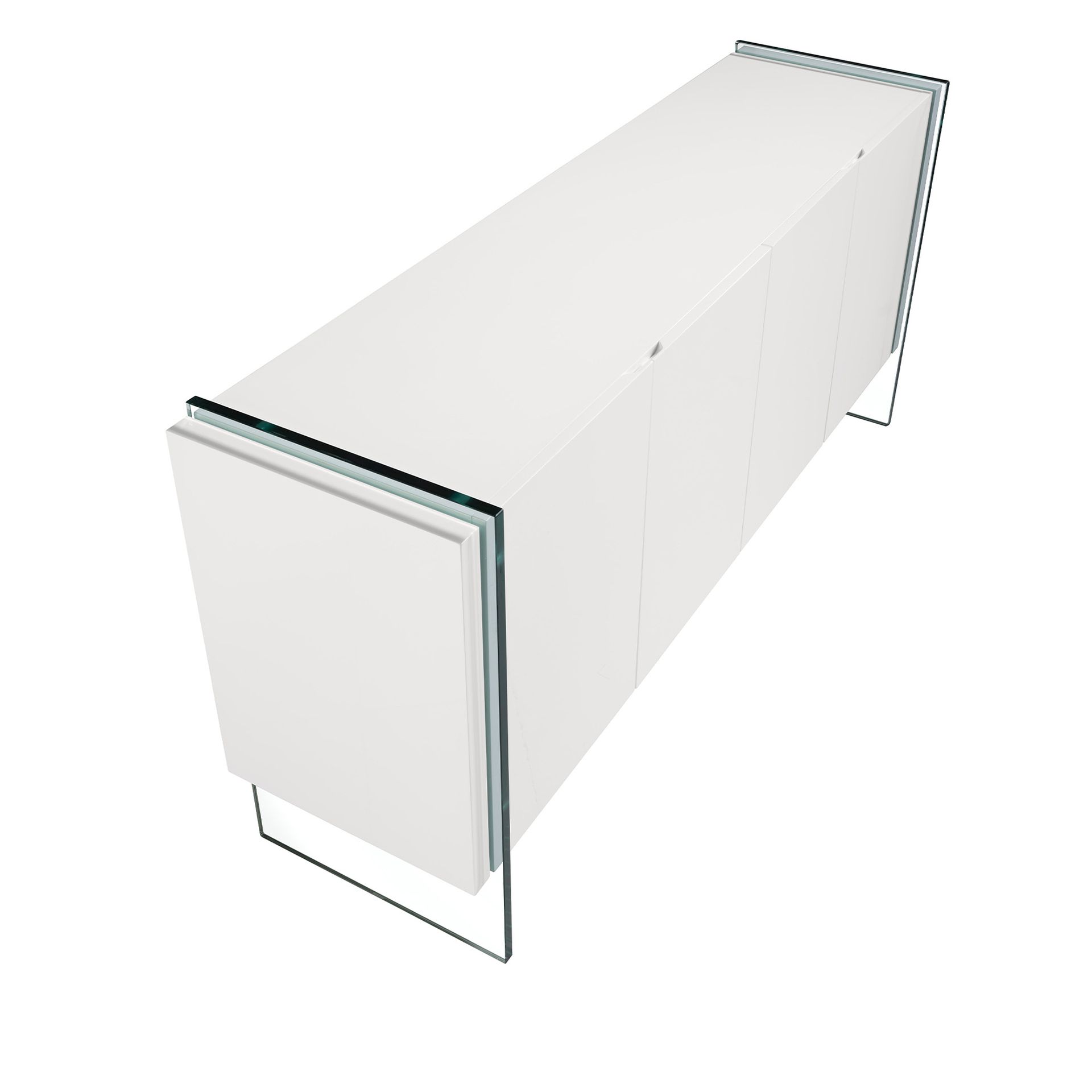 3058 Sideboard Glas Weiß