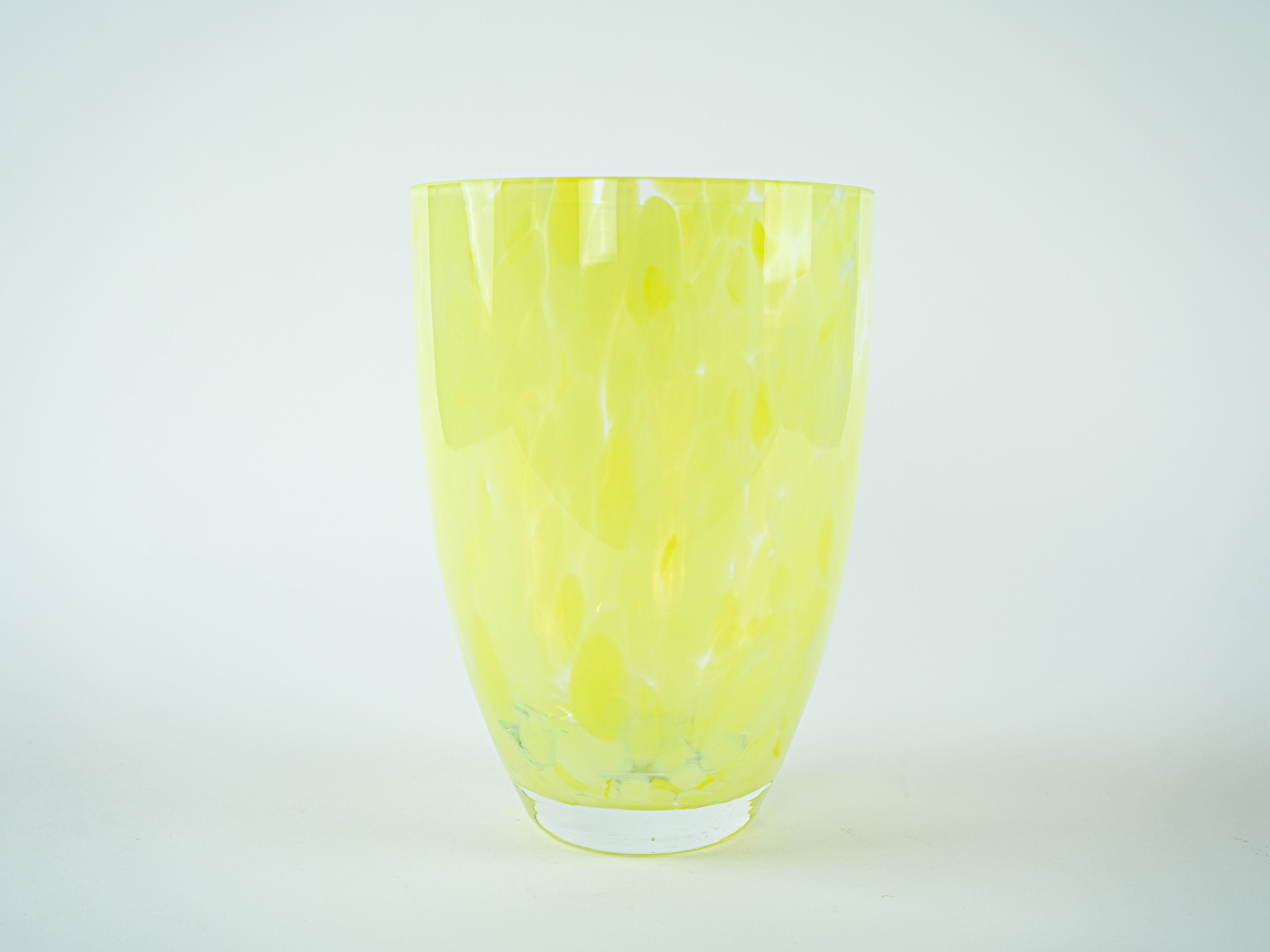 Glass Vase Lemon Yellow 1970s