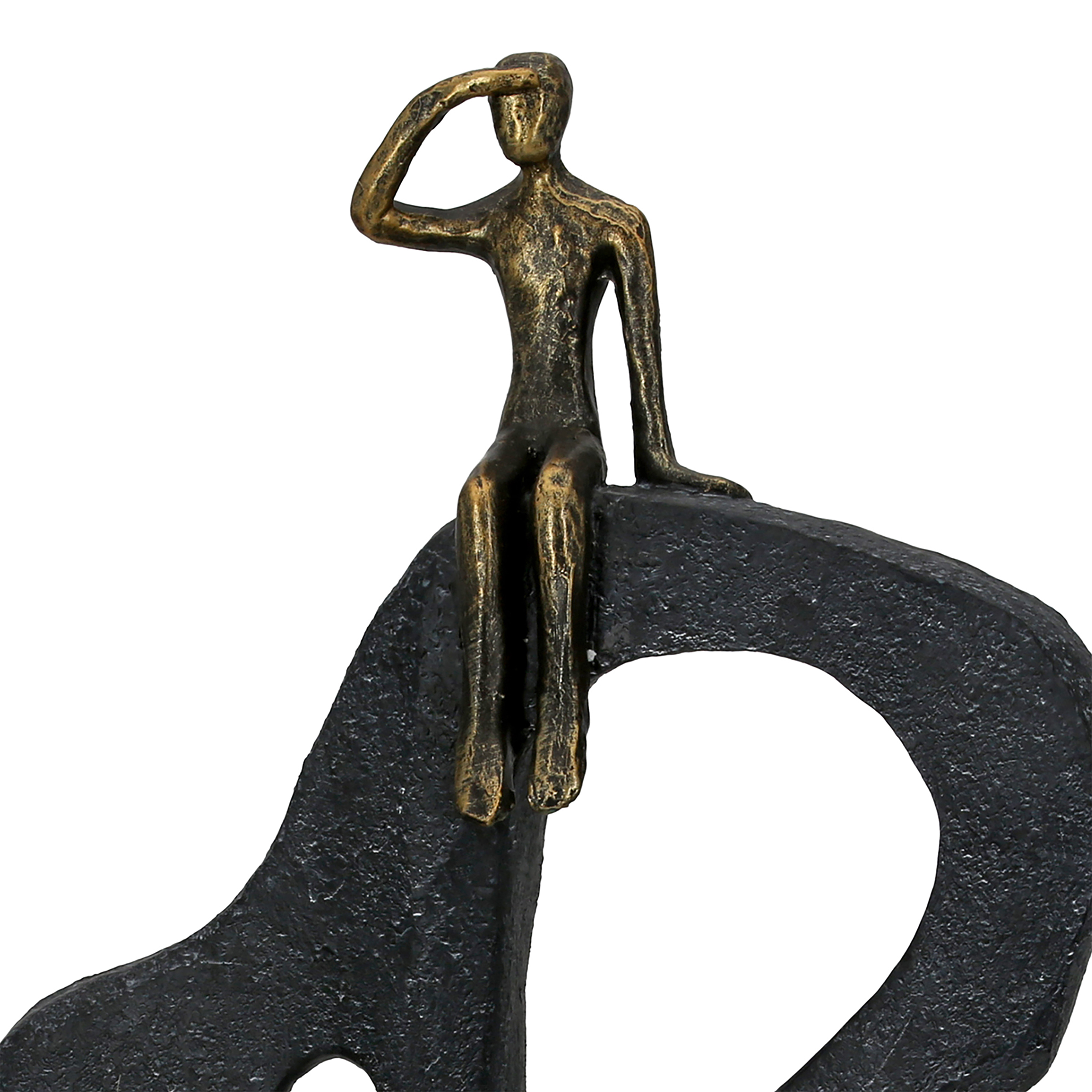 Skulptur Blick in die Ferne Braun Kunstharz 25 x 47 x 7 cm