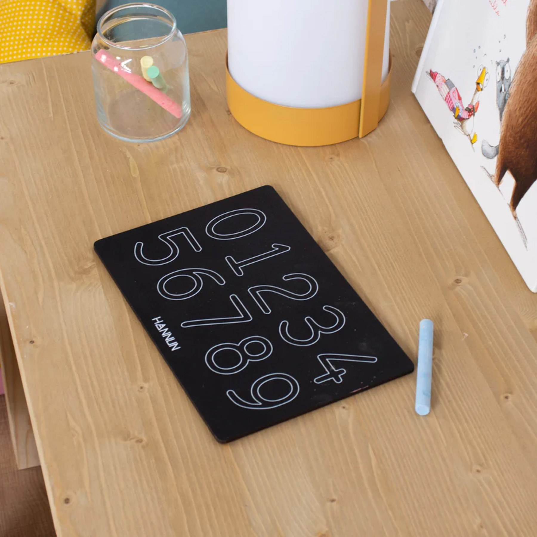 Kindertafel mit Netuno Zahlen Holz Schwarz Gemustert