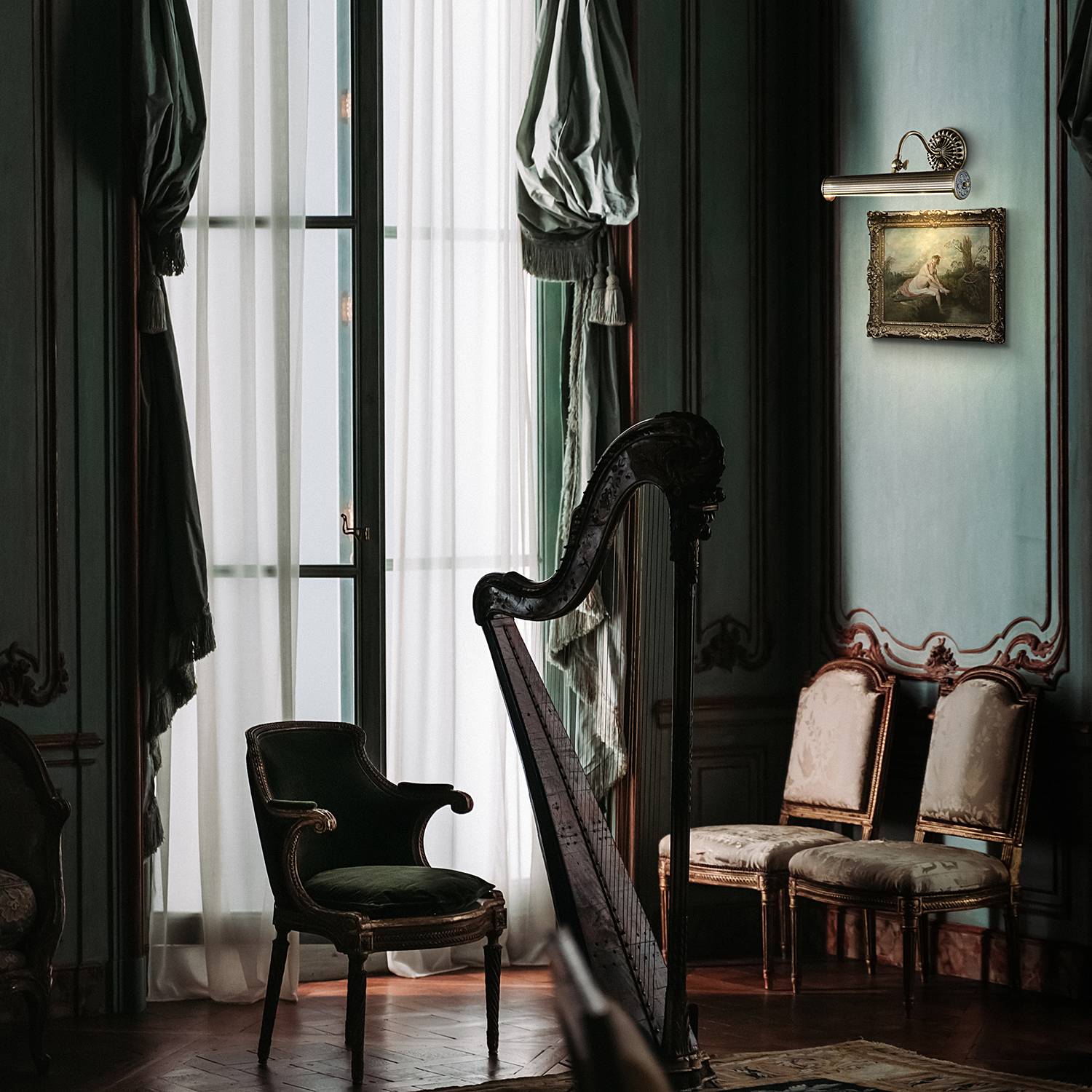 Renoir 2-flammige Wandleuchte Mischmetall Messing