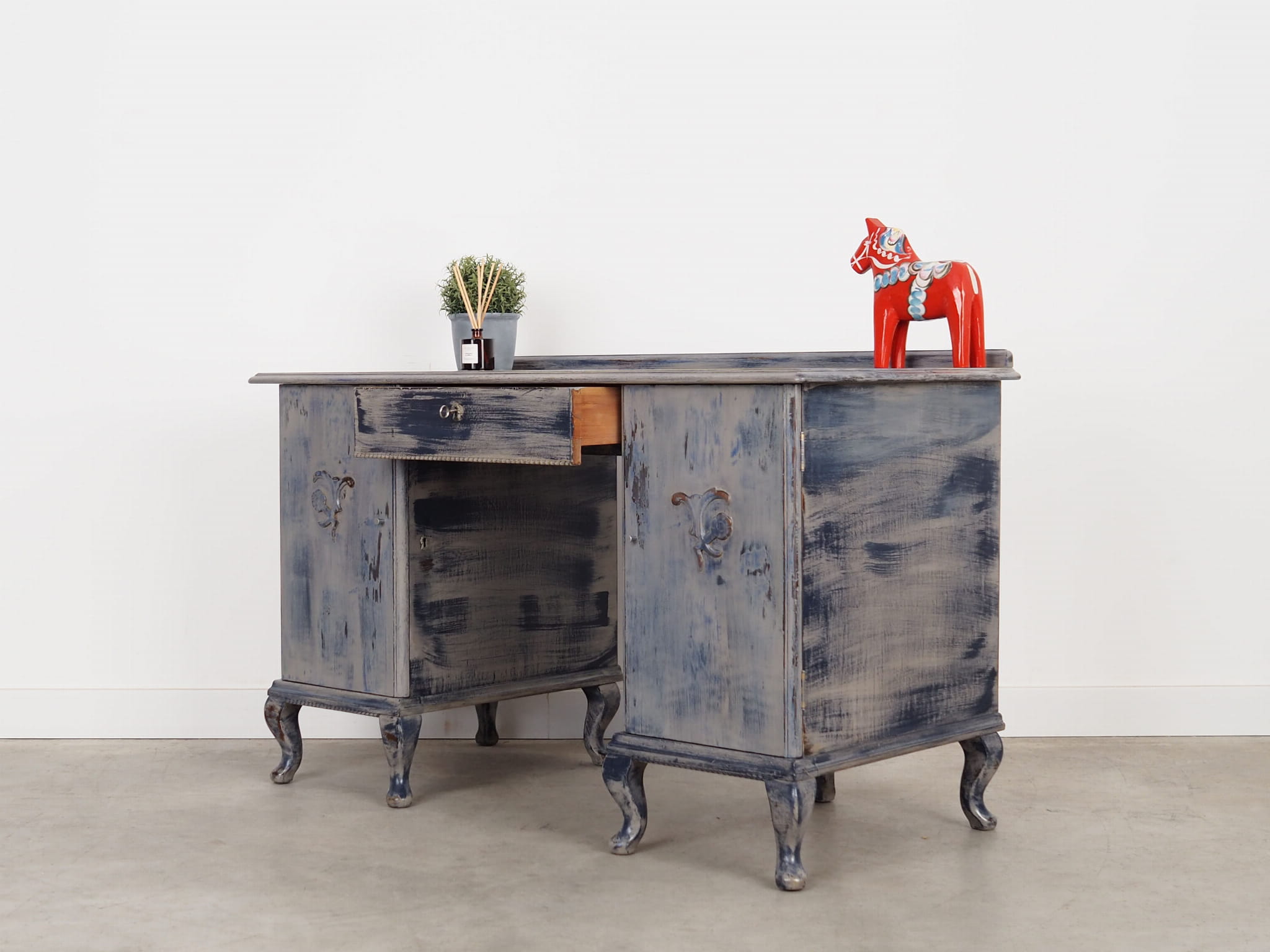 Vintage desk Pine grey 1960s