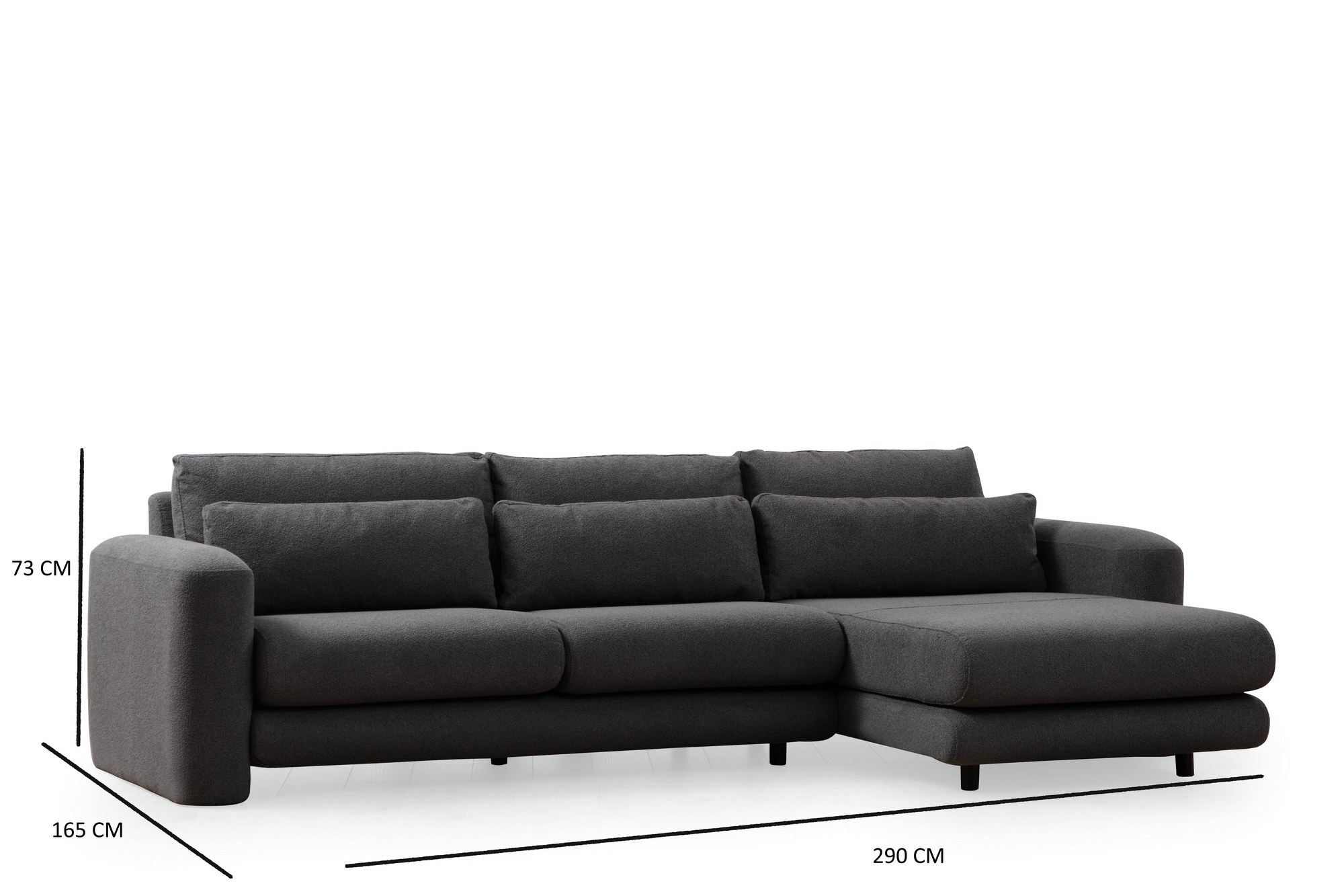 Lily Ecksofa Rechts Grau