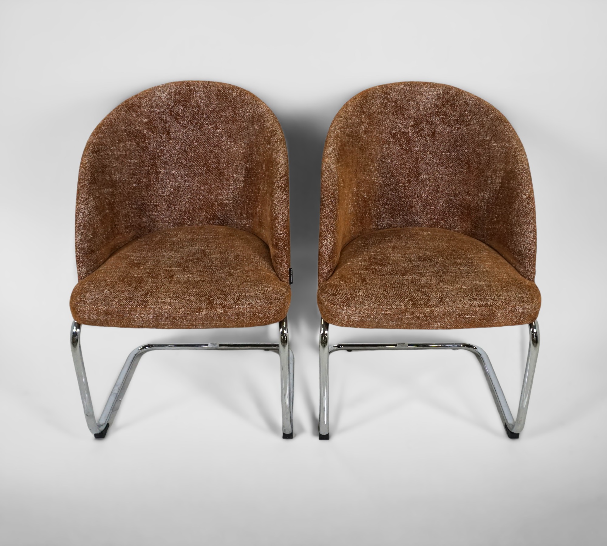 2x Esszimmerstuhl Textil Metall Braun