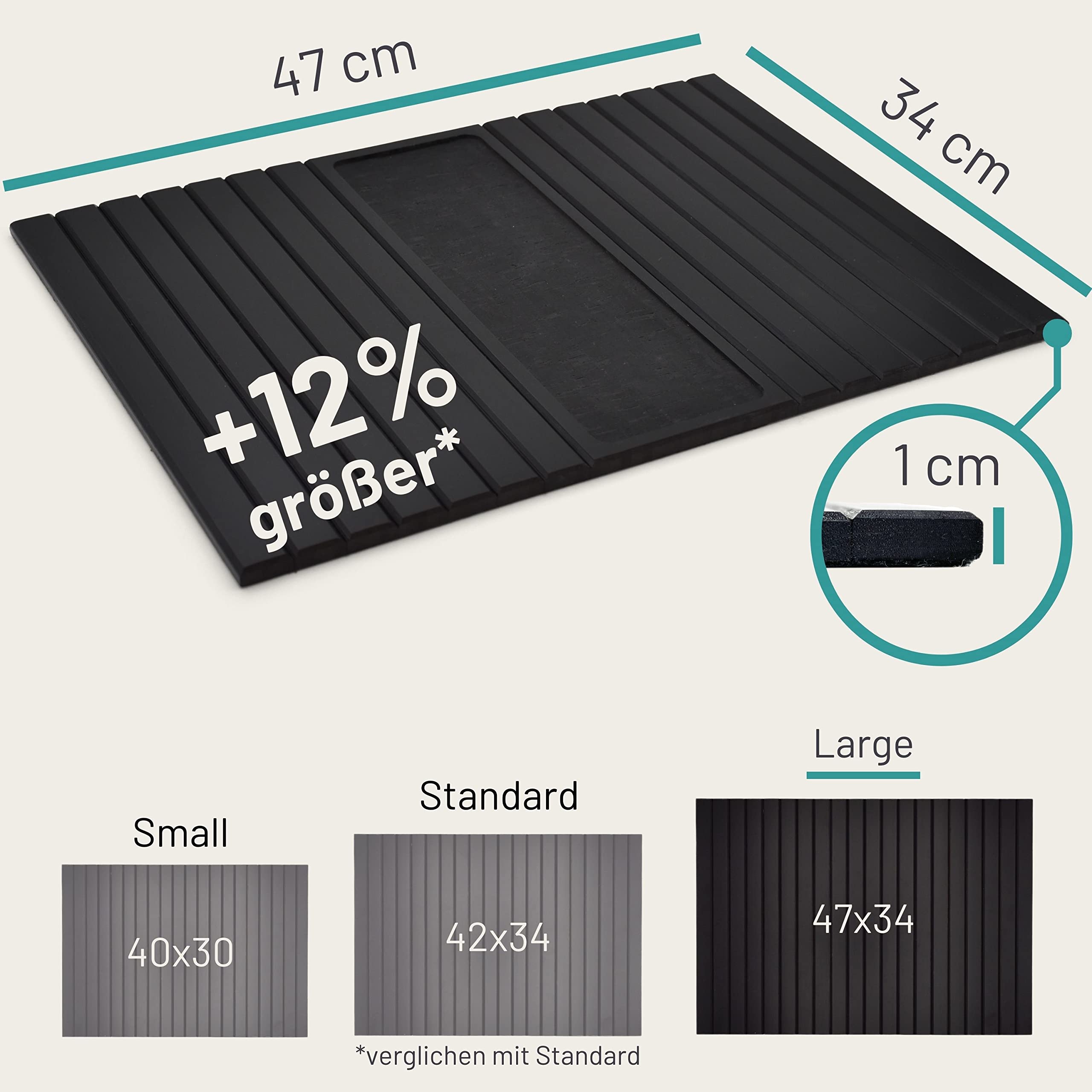 Sofatablett mit Kork Pad Flexibel Schwarz