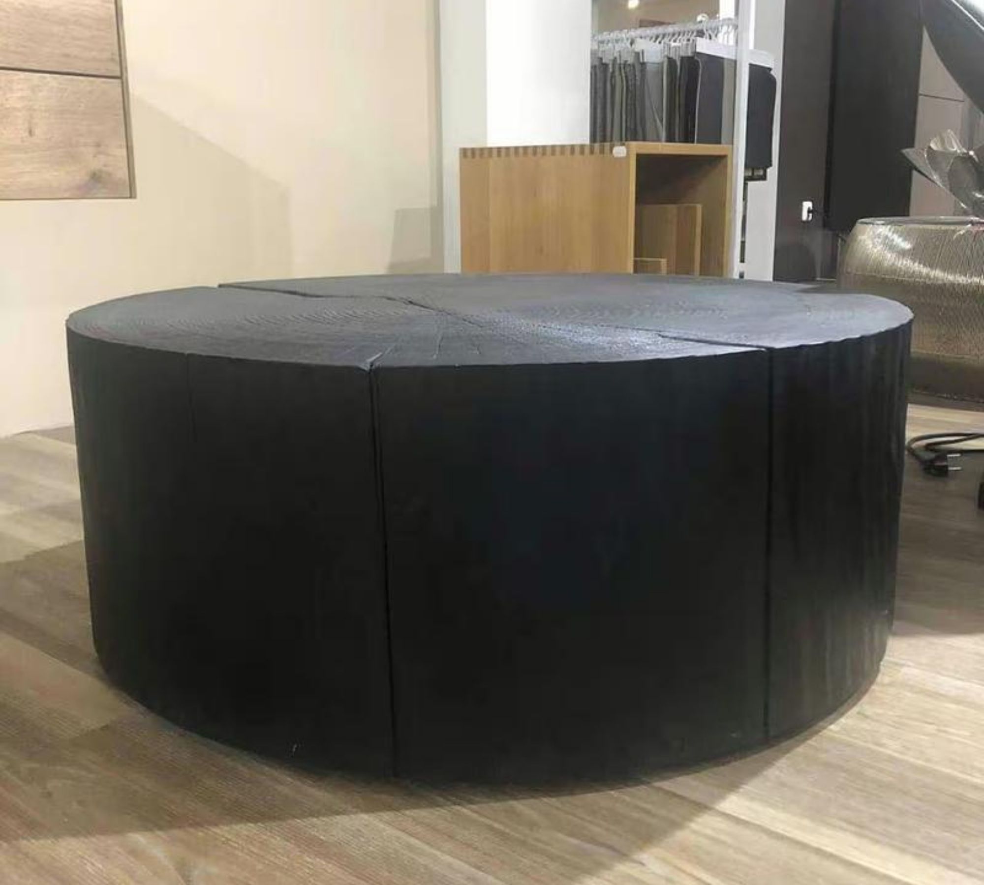 Eco 2 Vulcano Couchtisch mit Rollen Schwarz Ø 90cm