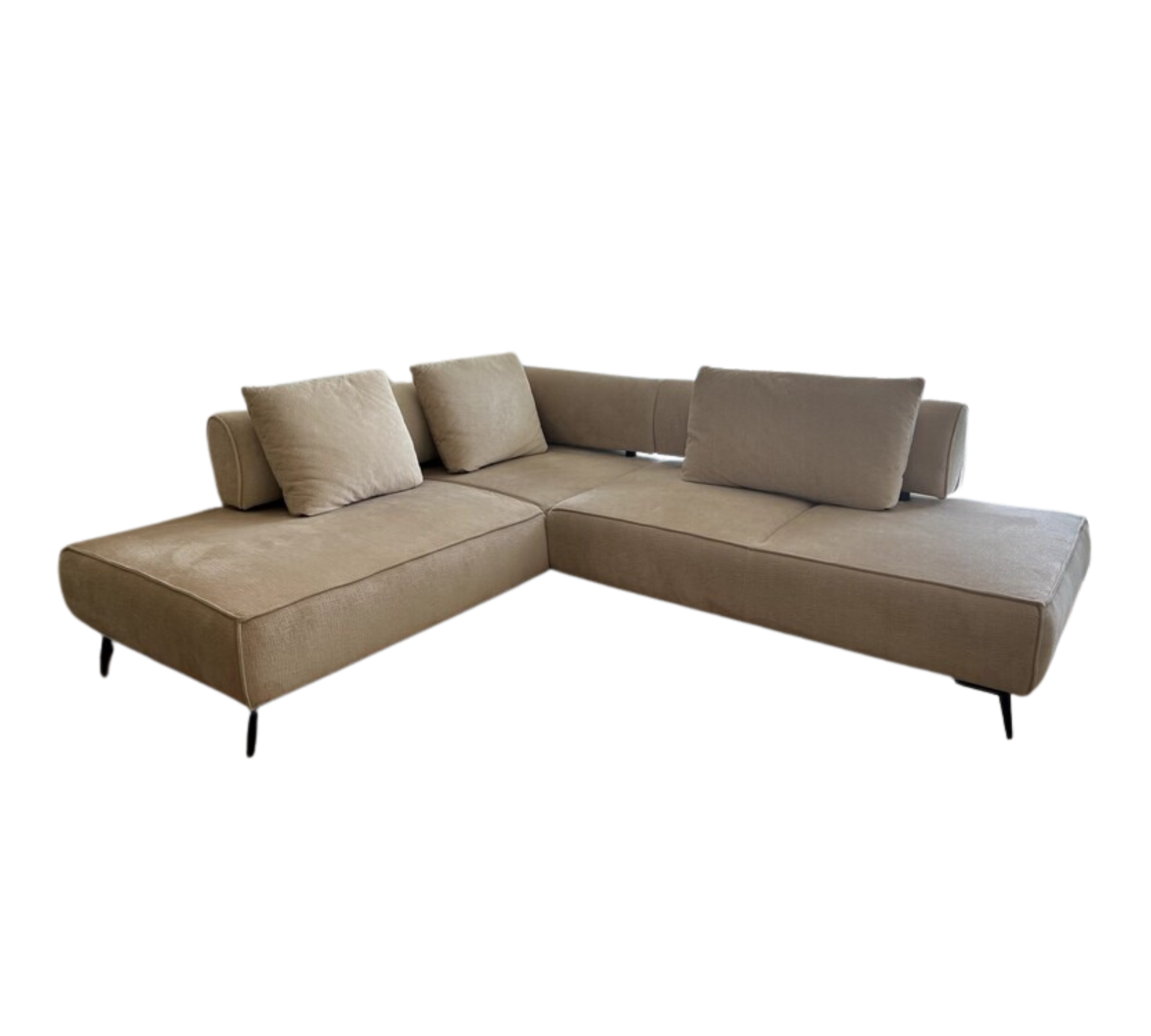 Sofa Récamiere Links Samt Creme