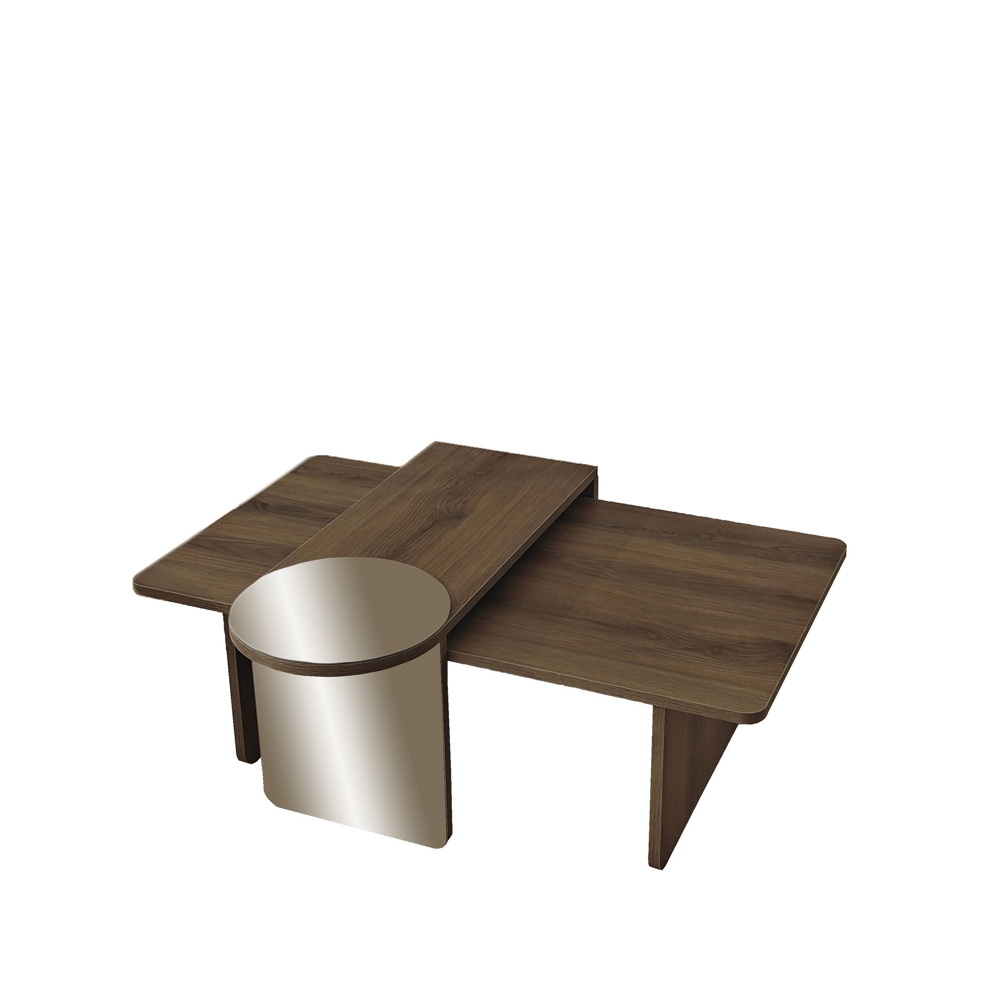 Luna 2 Table Set of 2 Walnut Look